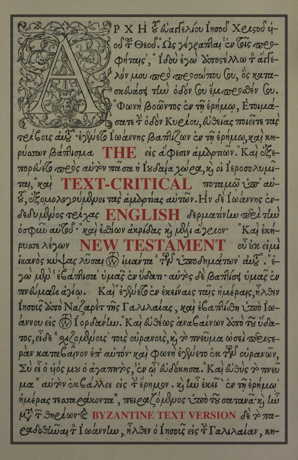 Text-Critical English New Testament Byzantine Text Version 8oz (Paperback)