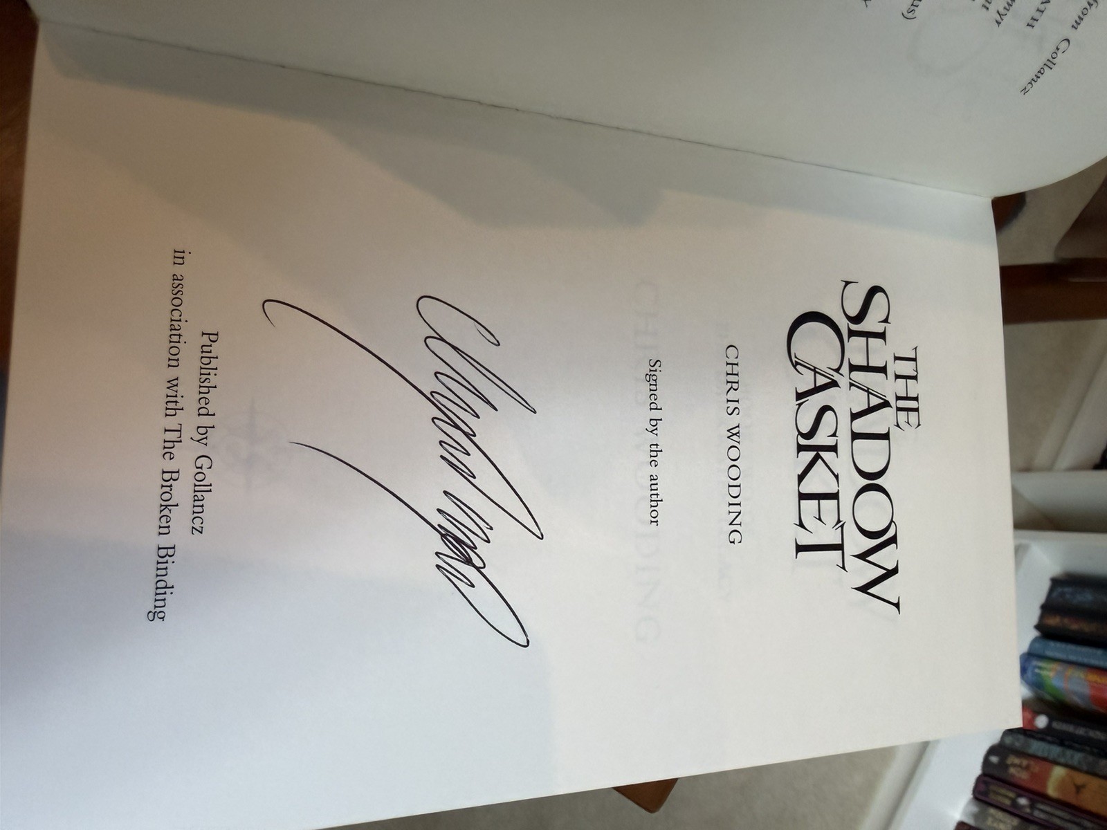Slight Damage SIGNED Chris Wooding Ember Blade & Shadow Casket Broken Binding