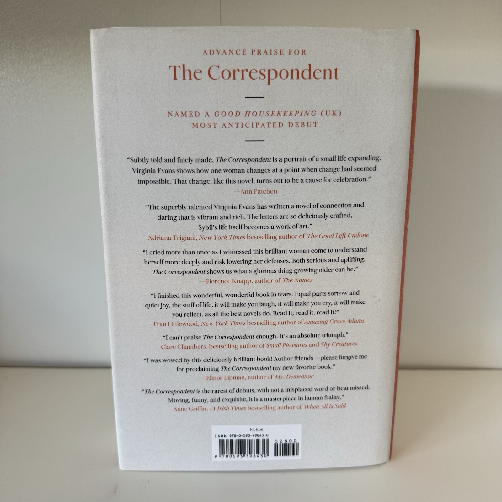 The Correspondent by Virginia Evans 2024 Novel Fiction Random House Hardcover:VG