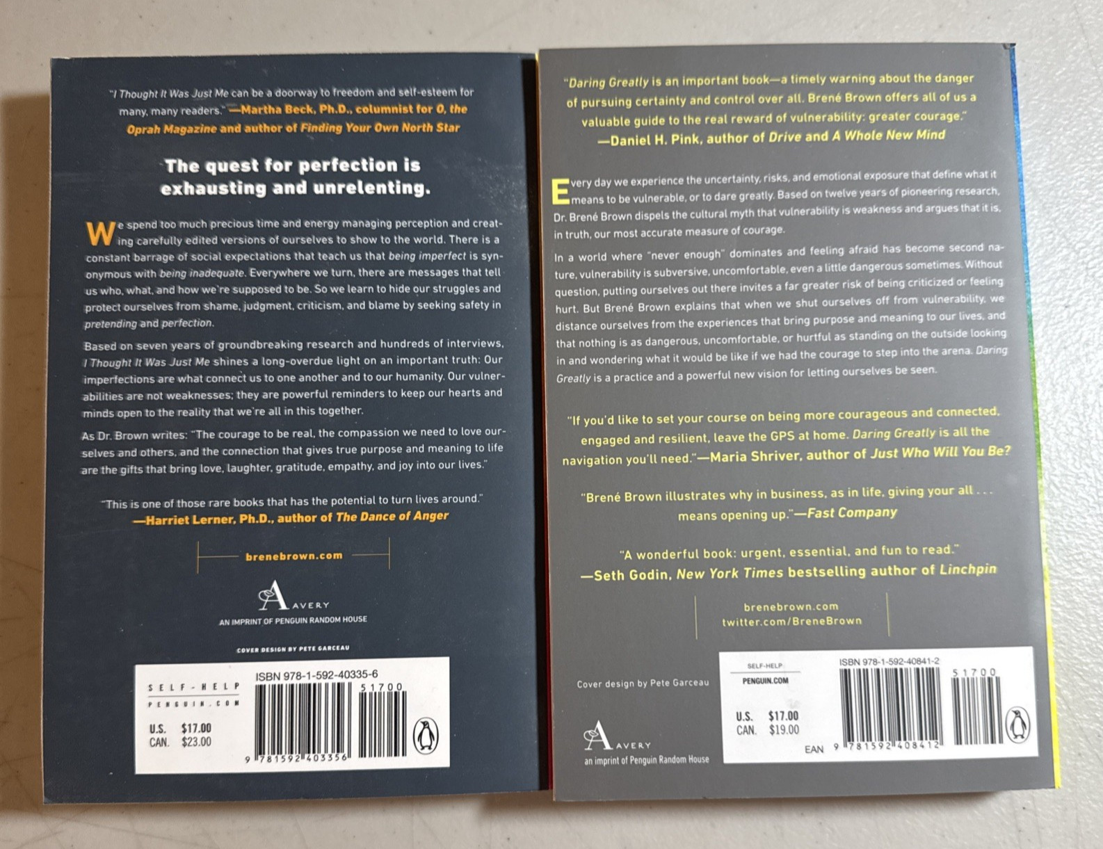 Brene Brown 2 Book Lot Daring Greatly & I Thought It Was Just Me NEW