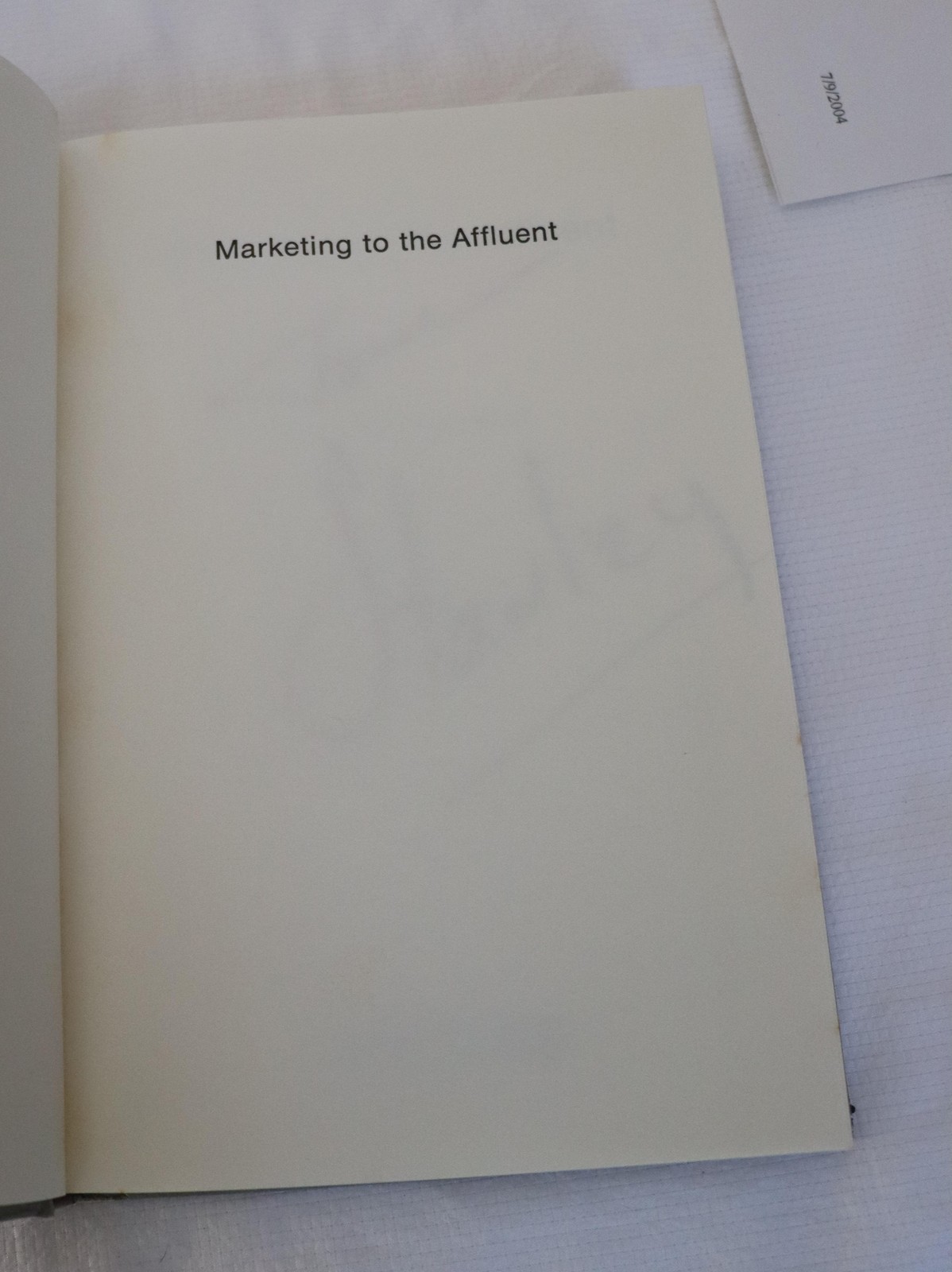 SIGNED✍️Marketing To The Affluent🔴Thomas J Stanley💵Business 1 Irwin📓HCDJ Book