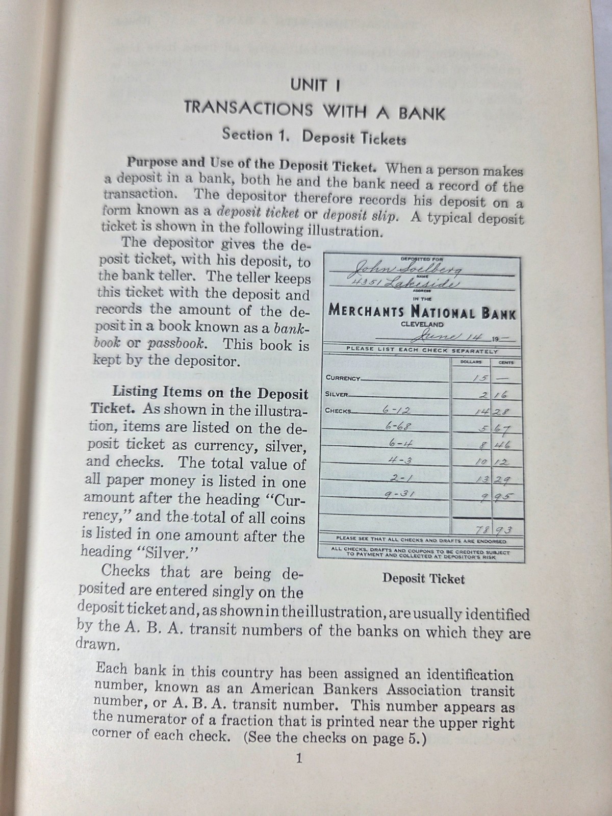 1948 Applied Business Arithmetic Curry Piper School Text Book HC Fifth Edition