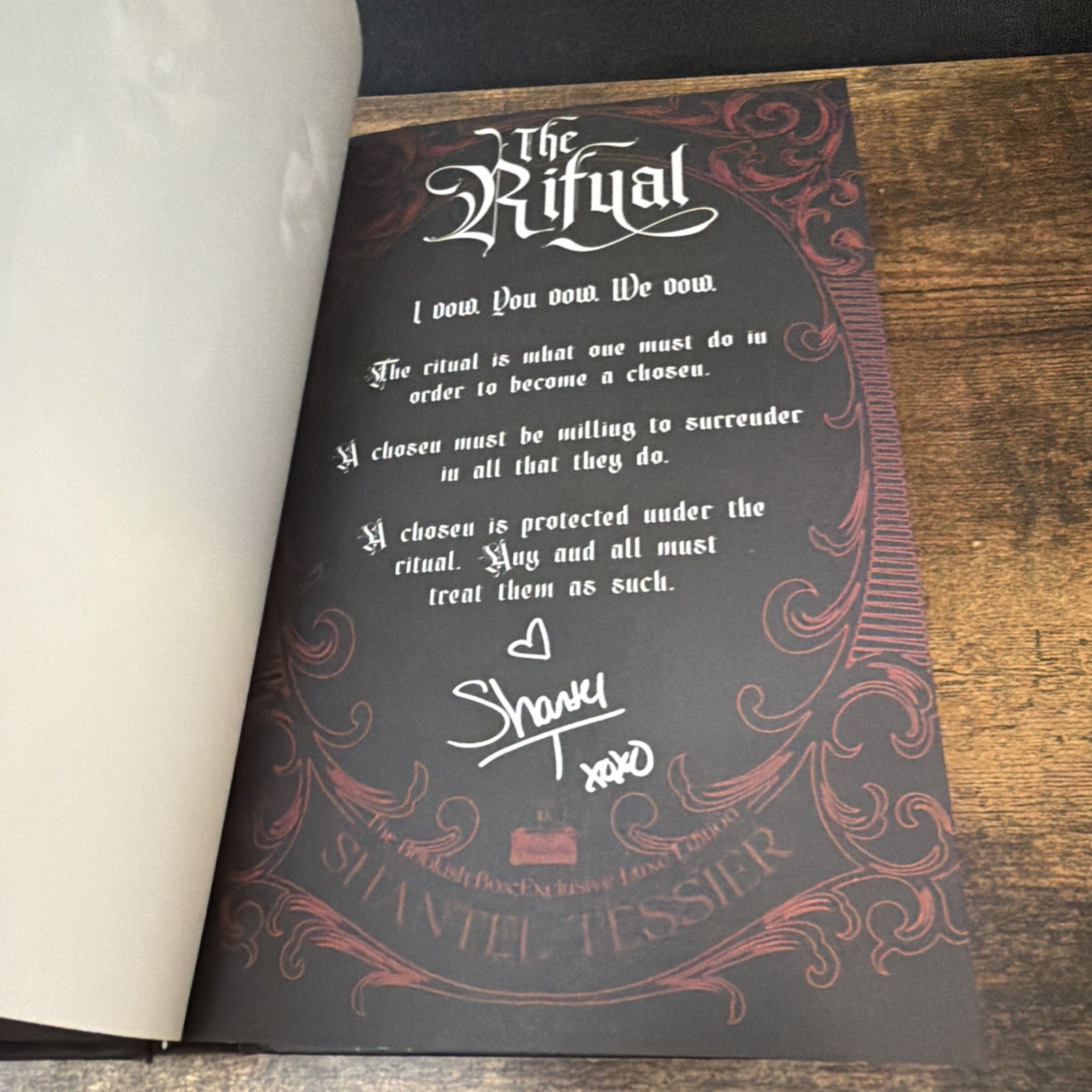 The Bookish Box THE RITUAL Shantel Tessier Sprayed Edges Special Edition