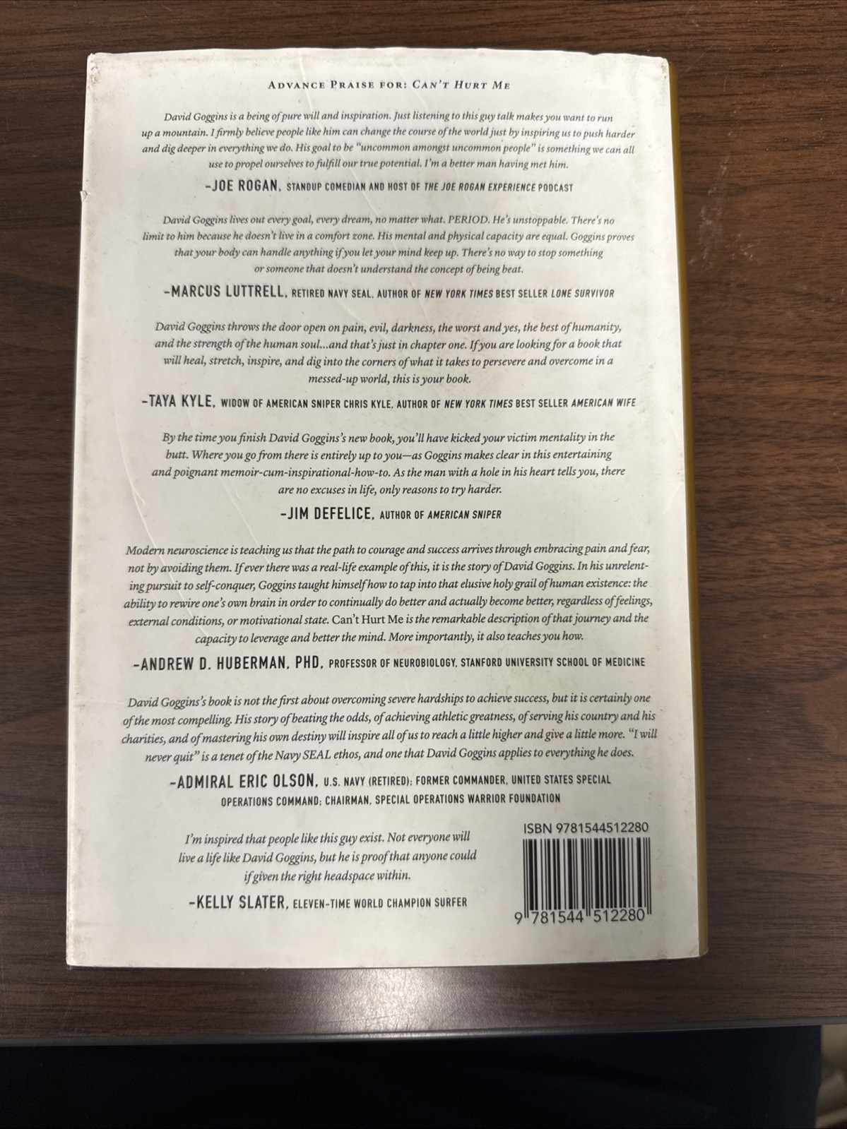 Can’t Hurt Me: Master Your Mind and Defy the Odds by David Goggins Hardcover DJ