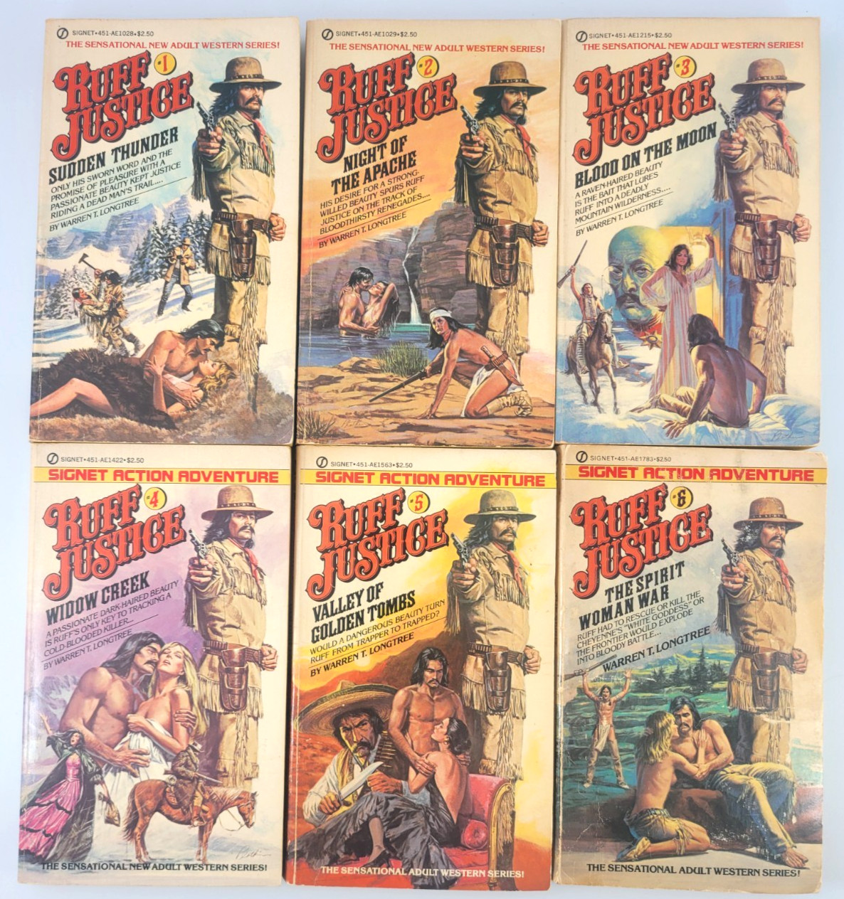 Ruff Justice Lot 18 Books Warren T Longtree Adult Western #1 23 27 28 Rare VNTG