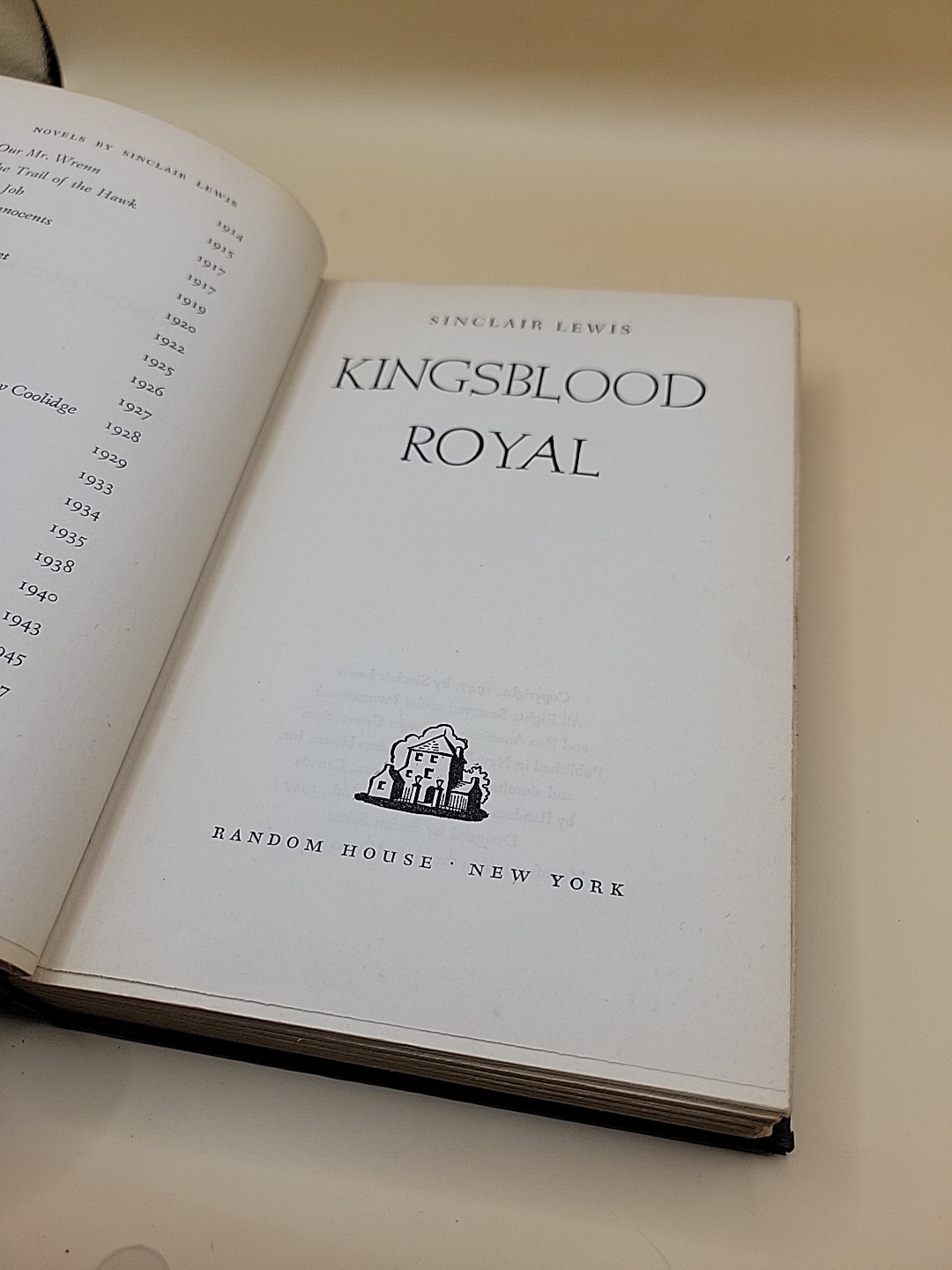 kingsblood royal book, by sinclair lewis, 1947 Hardcover No Dust Jacket