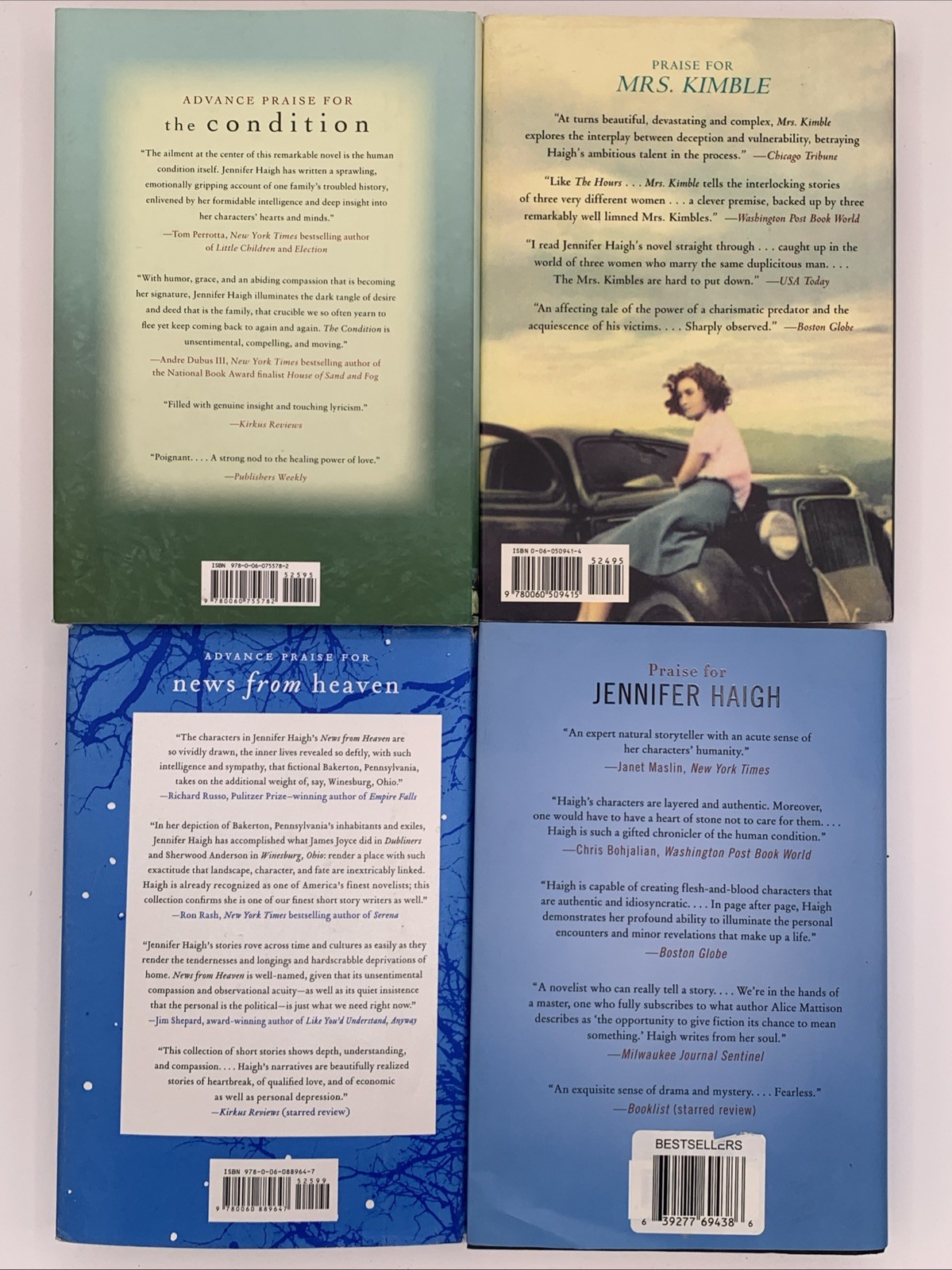 Lot of 4 Hardcover Books by Jennifer Haigh, 2005-2013, B161