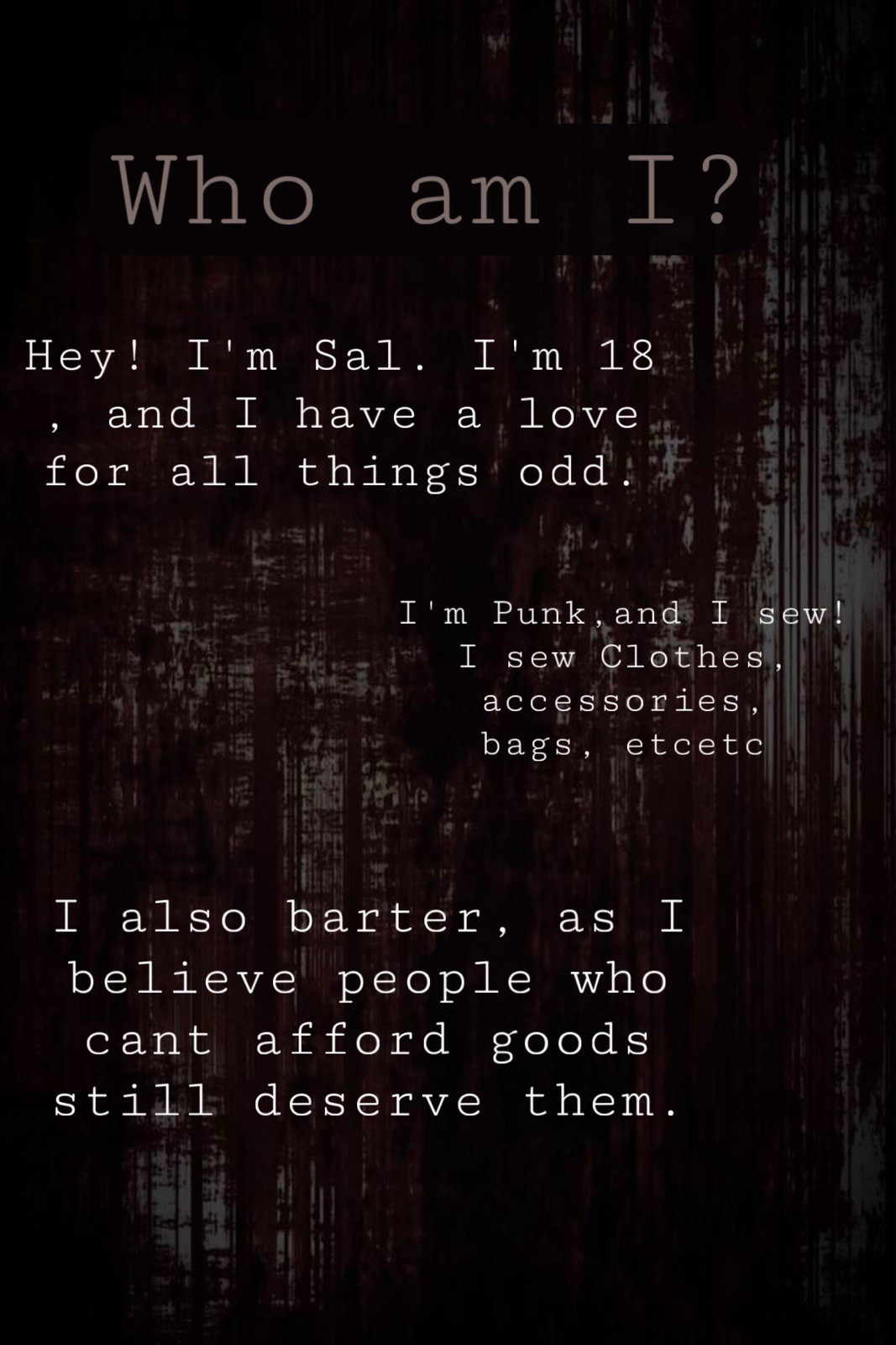 PLEASE READ , Information about the seller + bartering!!