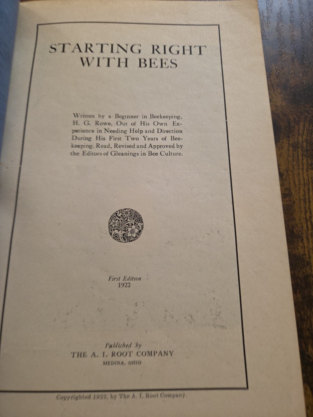 Rare 1922 First Edition “Starting Right with Bees”