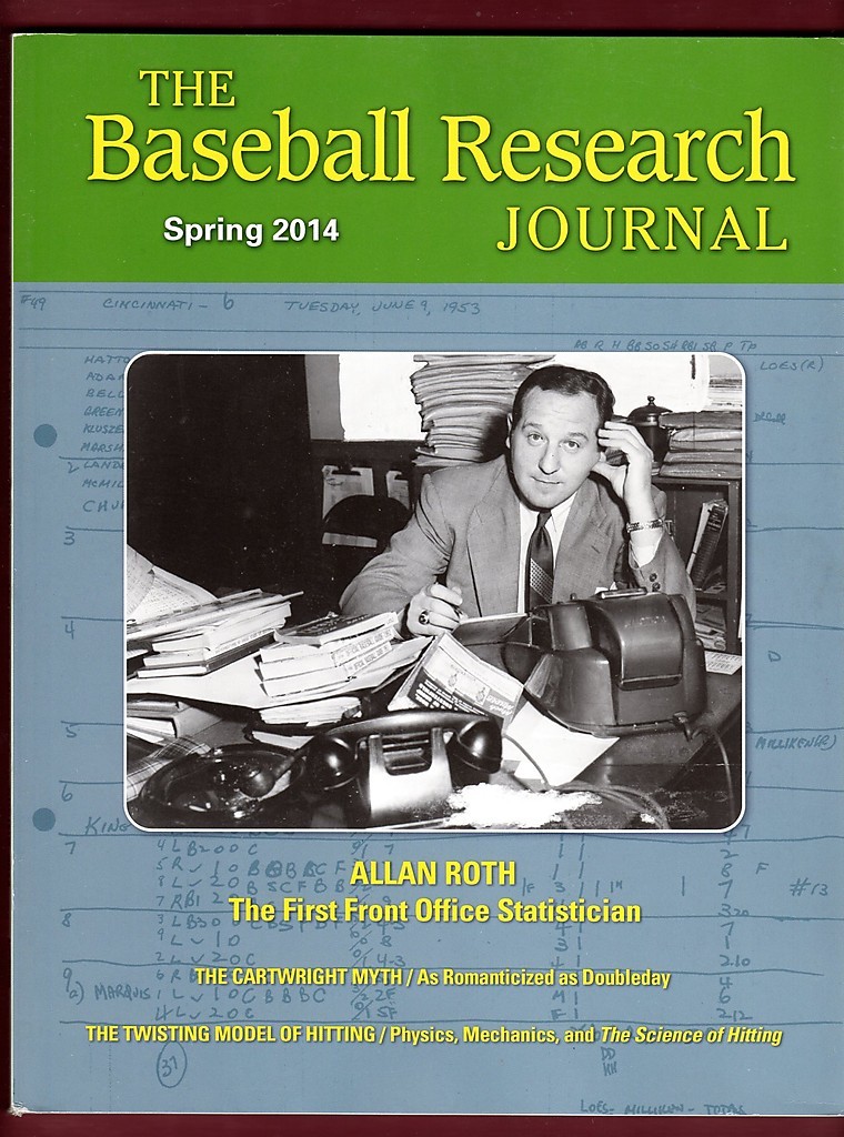 2014 Spring SABR Baseball Research Journal #43-1 (126 pages) ALLAN ROTH cover