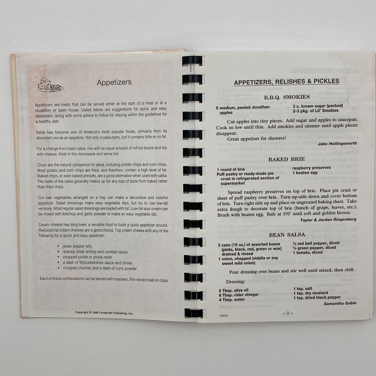 Charles Elementary School Cookbook Richmond, Indiana (1996, Spiral) 126 pages