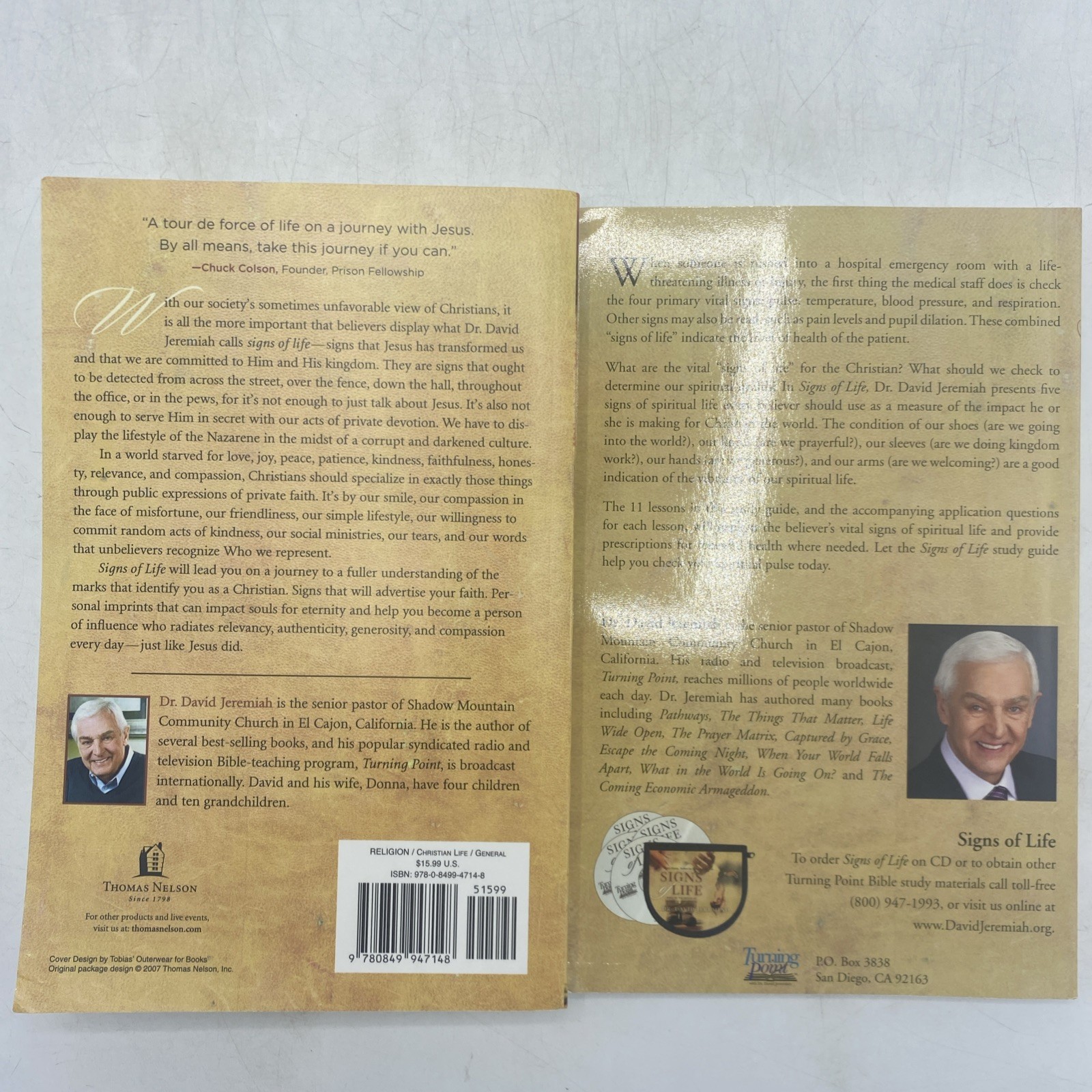 Signs Of Life by David Jeremiah Book & Study Guide – VERY GOOD
