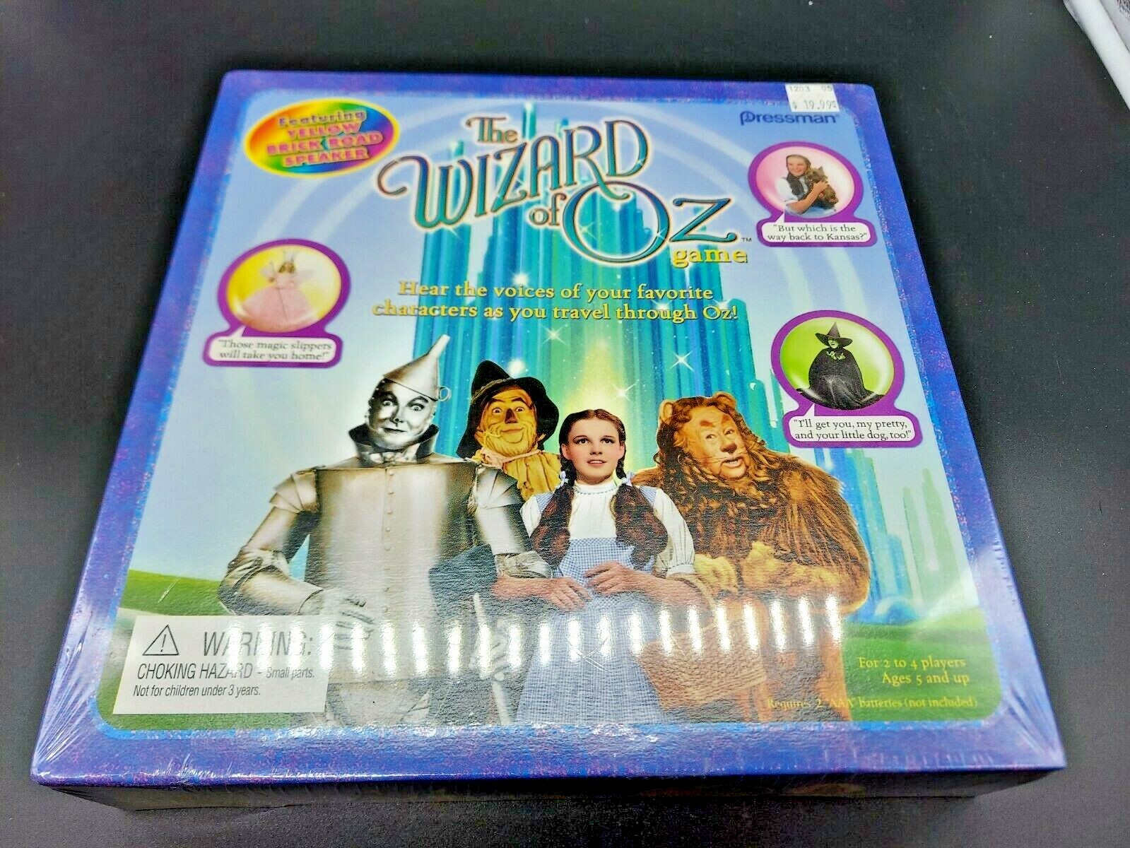 Lot Of 5 Collectible “Wizard Of Oz” Lot. Game, Pez, Tumblers, Ornamental Bells