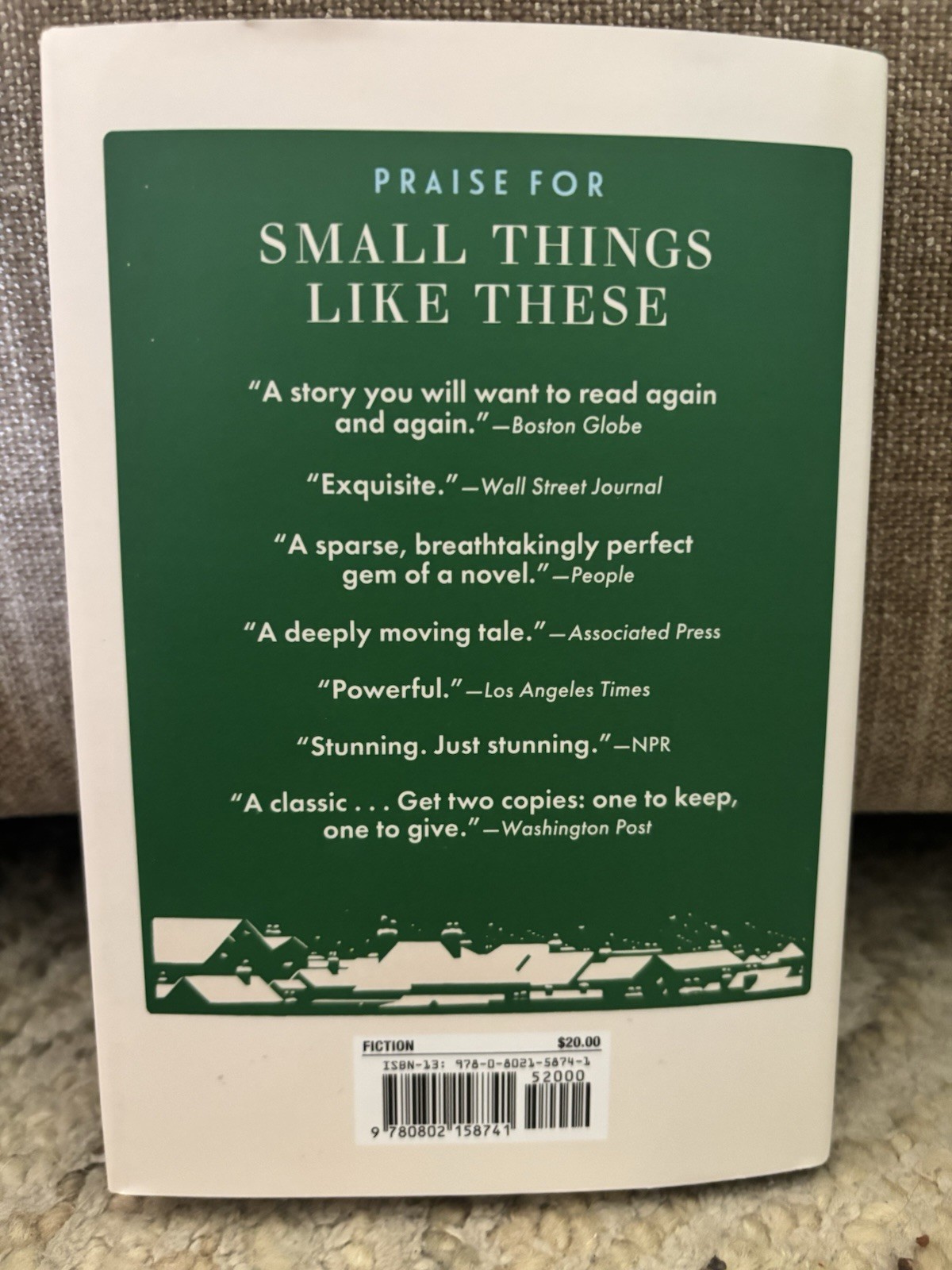Small Things Like These, Hardcover Novel, Like New & Free Shipping