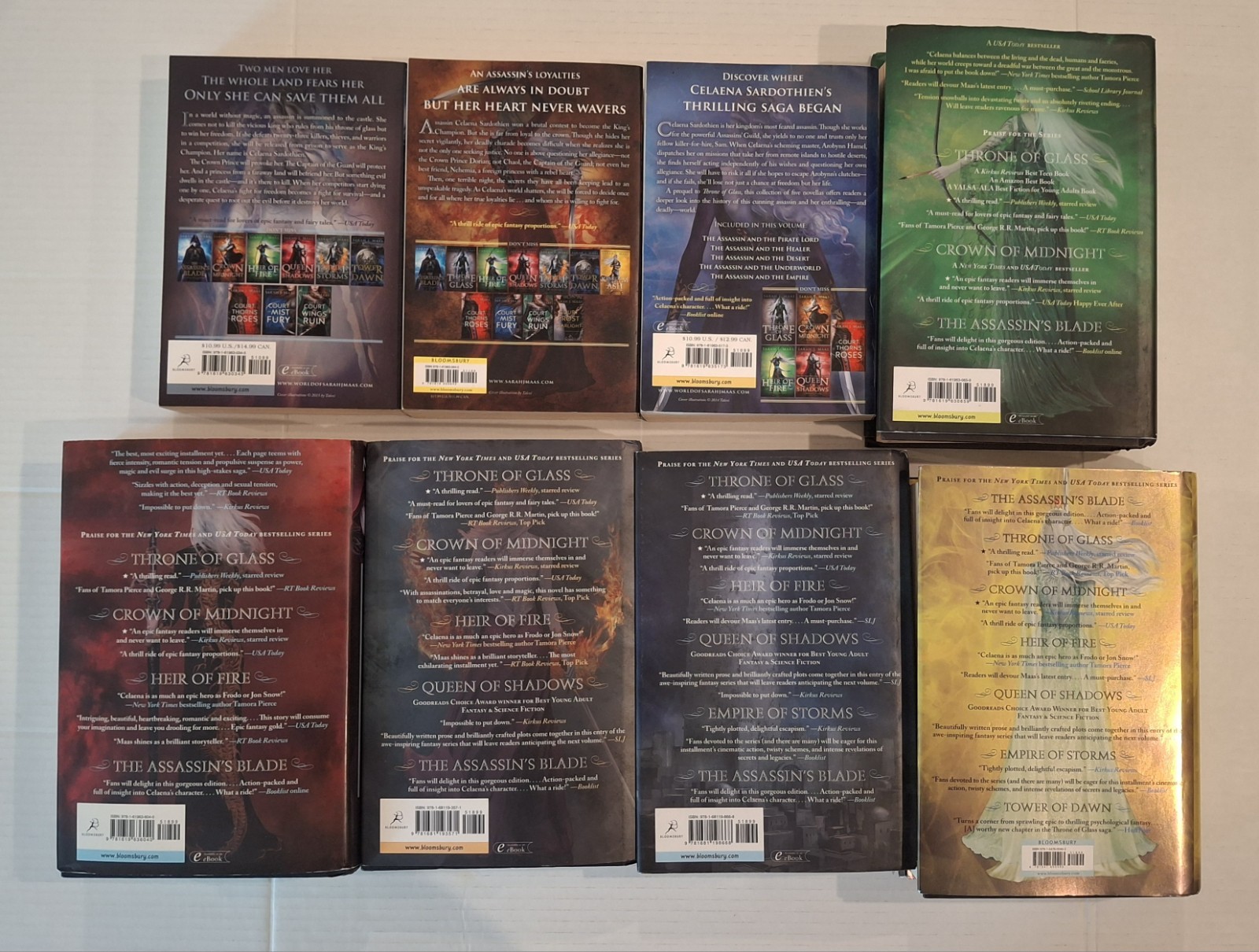 Sarah Maas Books 1-8 Complete Throne of Glass Series Read Description Lot Set