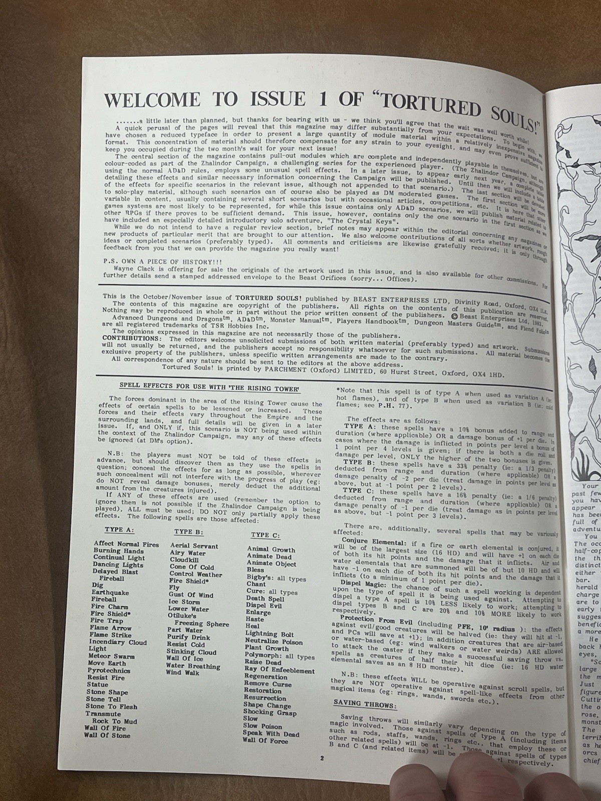 Beast Entz Tortured Souls Issue # 1 w/ AD&D Module RARE FIND