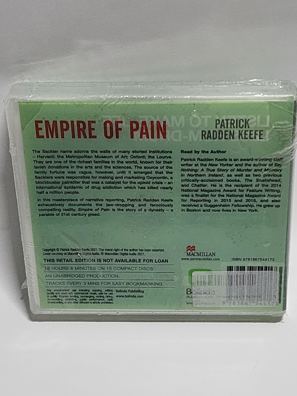 Empire of Pain by Patrick Radden Keefe [Audio CD] 15 Discs