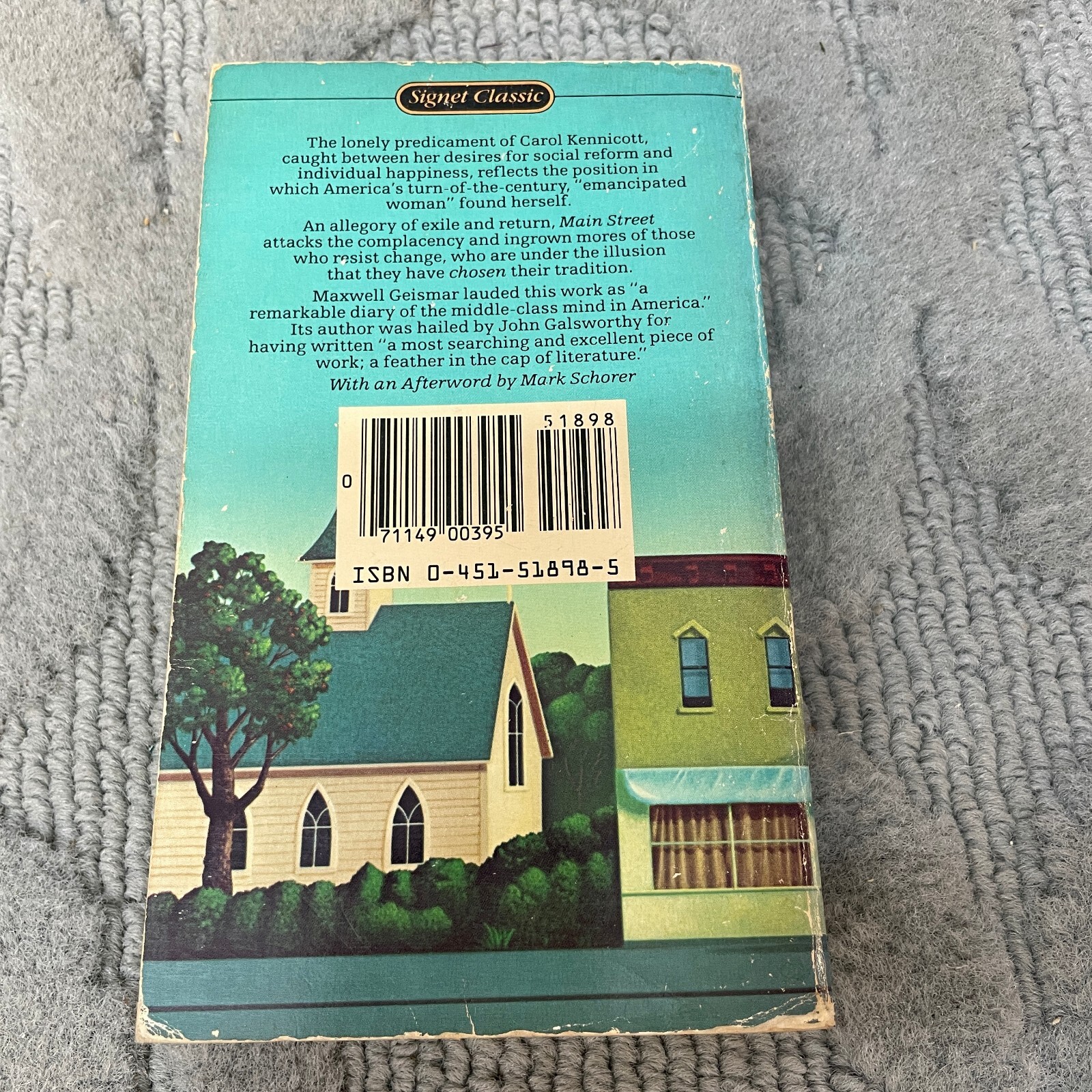 Main Street Historical Fiction Paperback Book by Sinclair Lewis Signet 1980