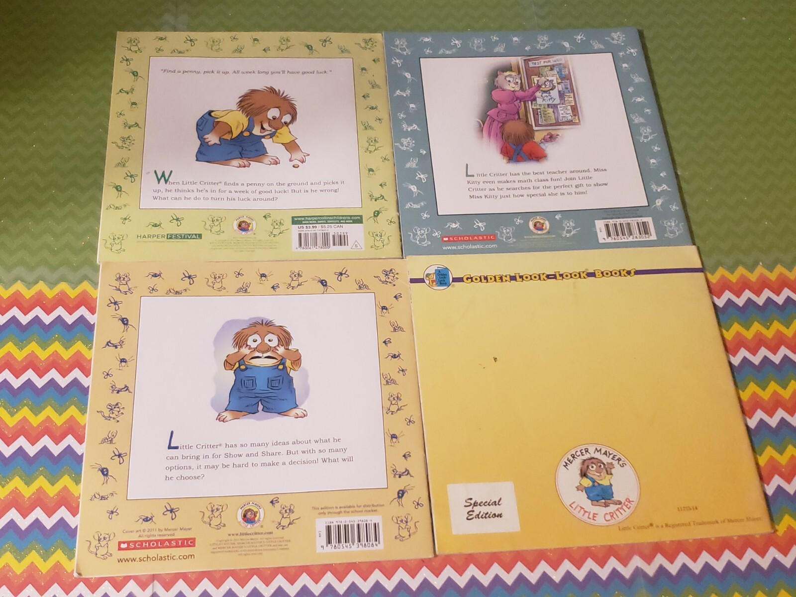 LITTRLE CRITTER – MERCER MAYER – LOT OF 4 PAPERBACK BOOKS – SEE PHOTOS FOR TITLE