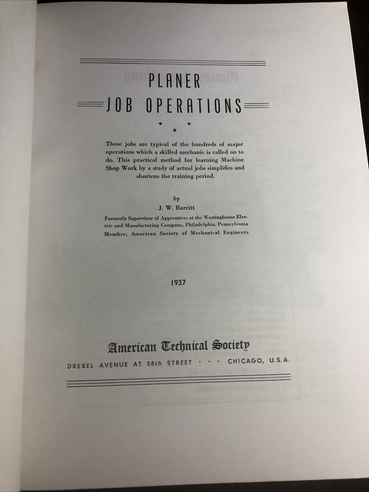 Planer Operations
