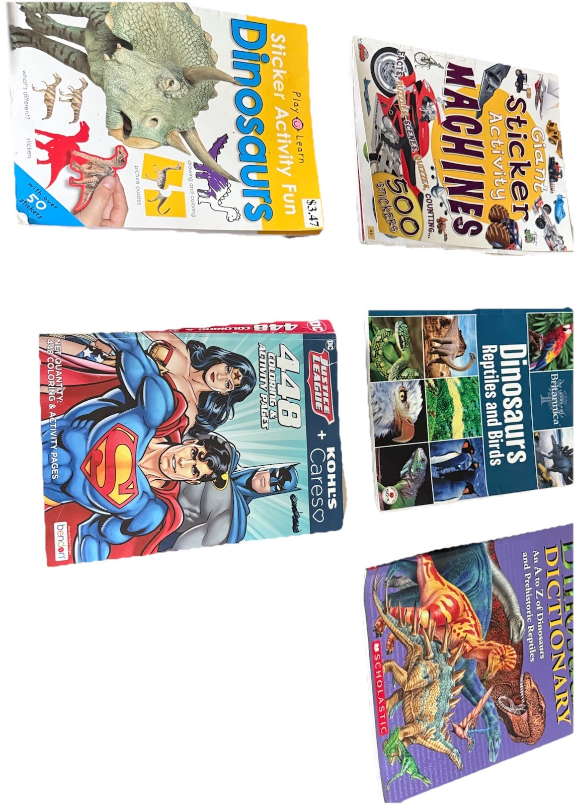 Dinosaur Activity Books, Stickers, Reading Books And Super Hero Coloring Book