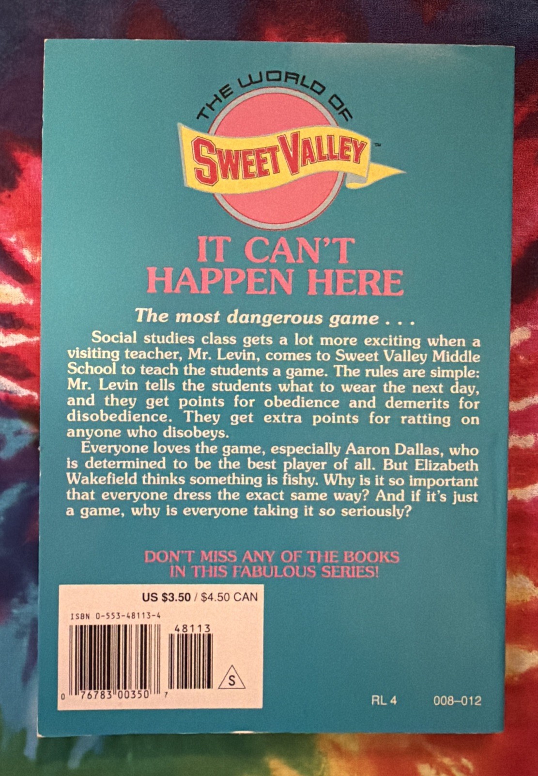 It Can’t Happen Here #86 SWEET VALLEY TWINS Francine Pascal 1995 Paperback Book