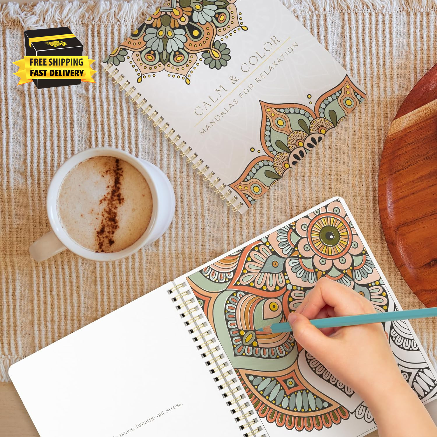 Beautiful Adult Coloring Book Set of 2 for Relaxation – Mandala Coloring Books w