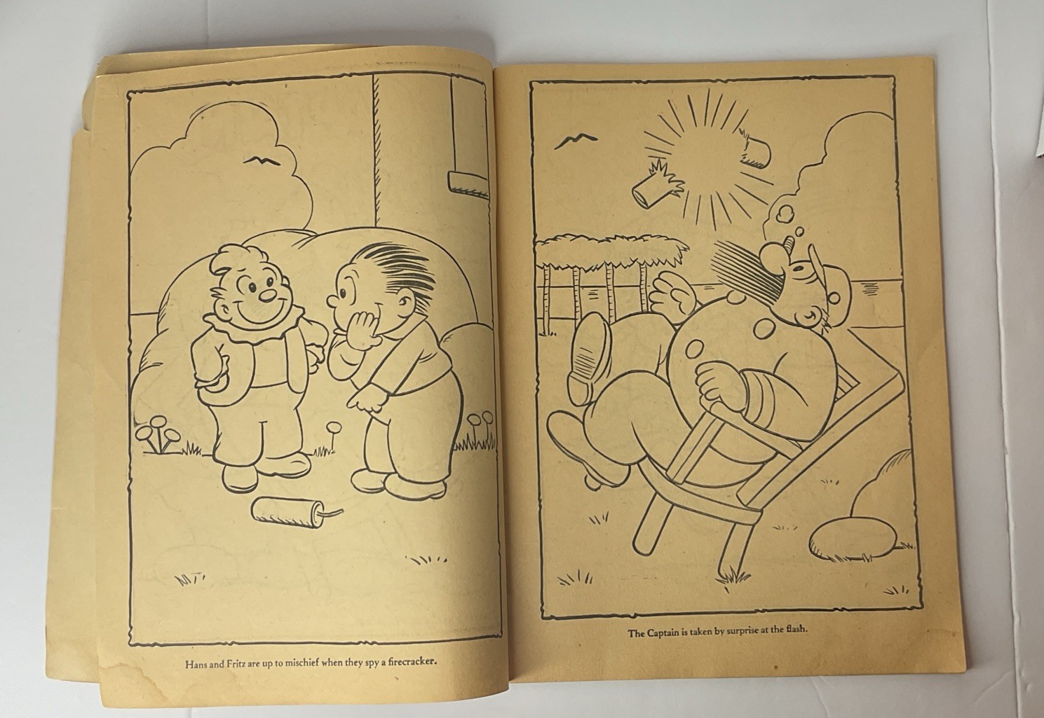 Book Kids Coloring Book Vintage The Captain And The Kids 11×8 Inches Great Comd
