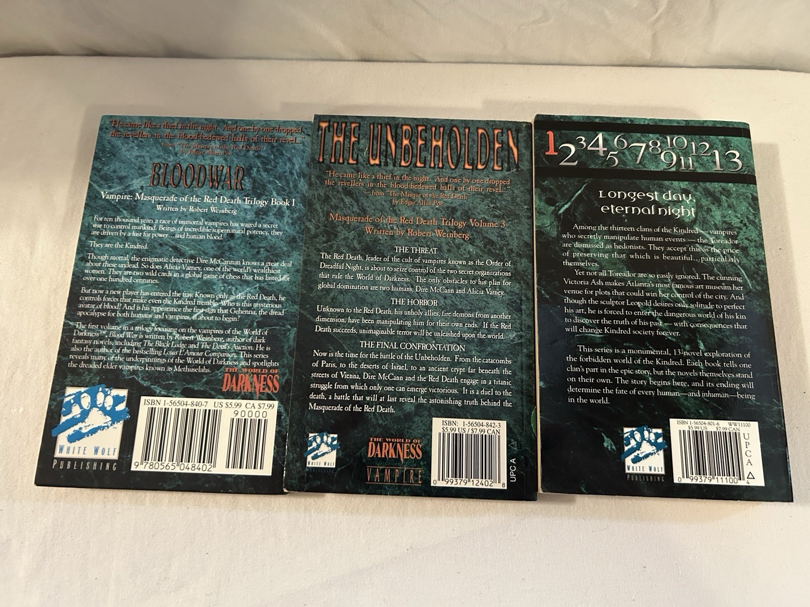 Vampire The Masquerade 1st Edition Book Lot 3 White Wolf World of Darkness