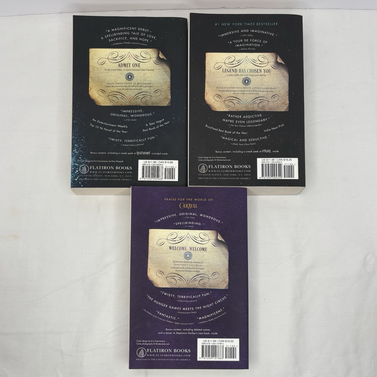 Caraval Trilogy Complete Series Collection 3 Book Set, Stephanie Garber, PB