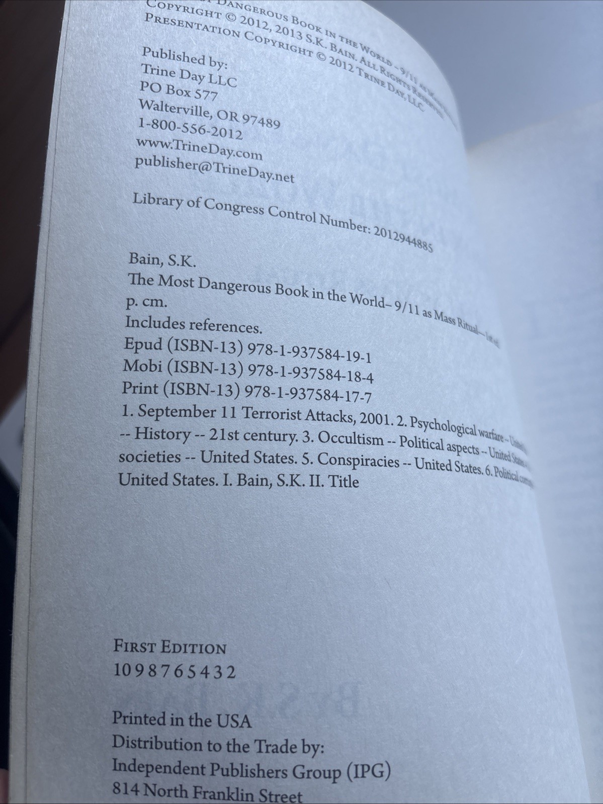 The Most Dangerous Book in the World: 911 as Mass Ritual -VERY GOOD