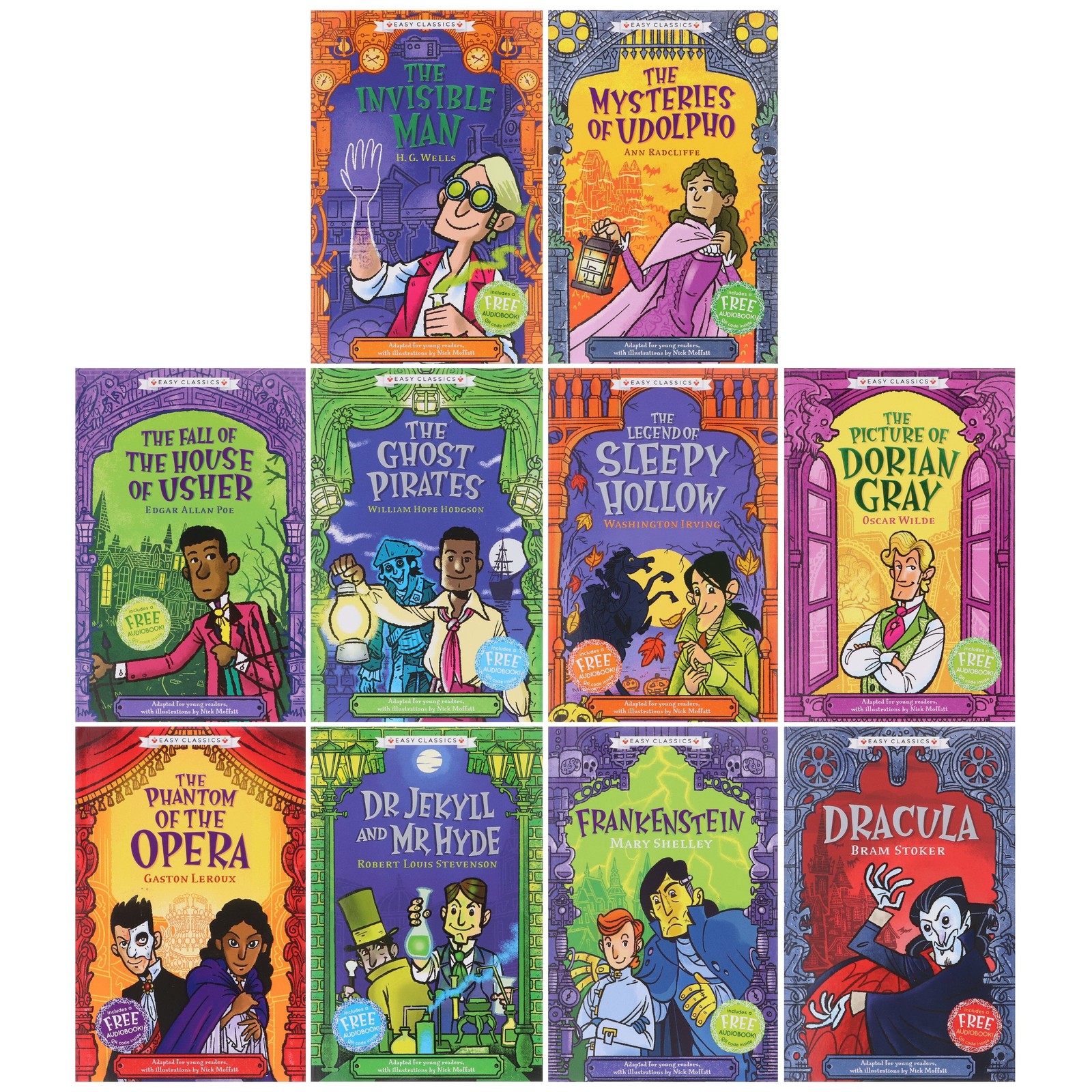 The Creepy Classics: Children’s Easy Classics 10 Books Box Set – Ages 7-11 – PB
