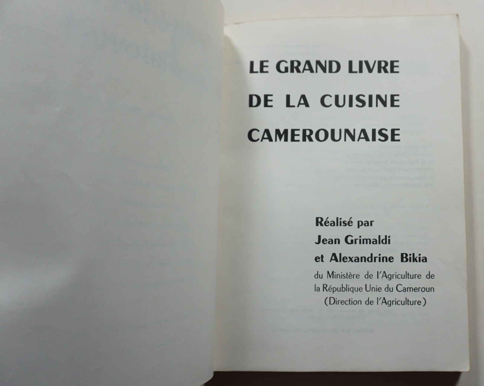 Le Grand Livre de la Cuisine Camerounaise – Grimaldi Cameroon Cookbook Recipes