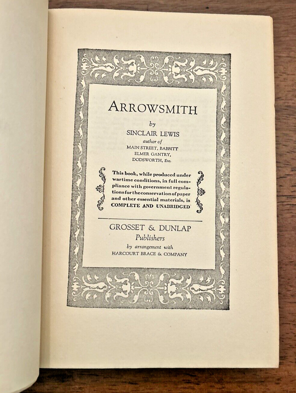 Arrowsmith by Sinclair Lewis, 1925 Edition! HC