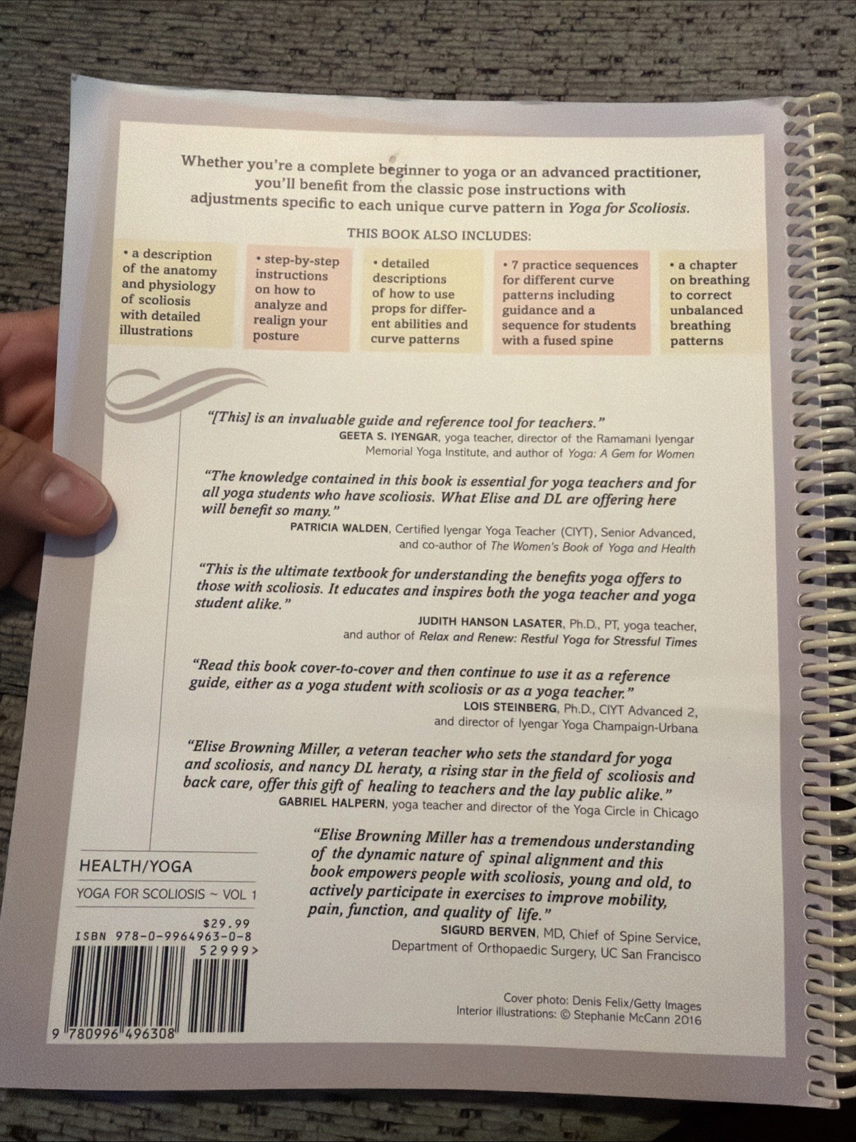 Yoga for Scoliosis A Path for Students and Teachers ~ Spiral Bound – C-316