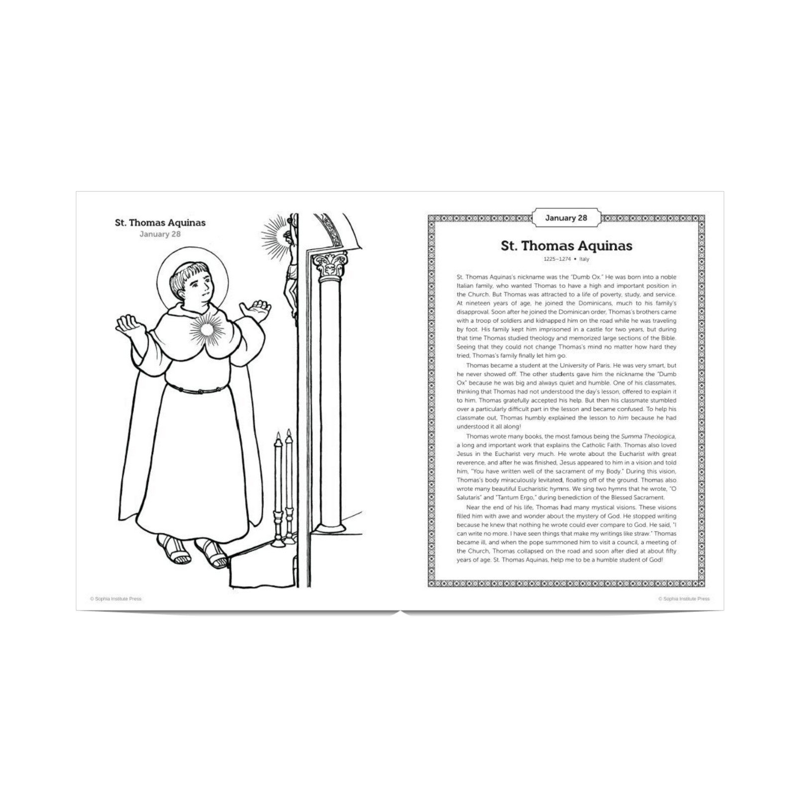 Sophia Institute Press: Coloring Book of Saints Vol 1, 372 pages, SOI8203