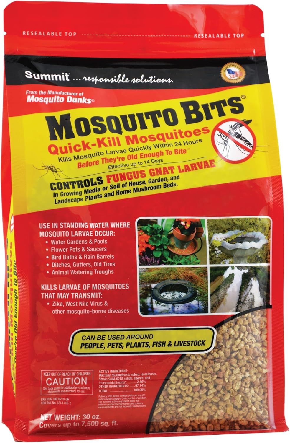 30oz Mosquito Bits Insect Control Granules for Standing Water Larvae Treatment