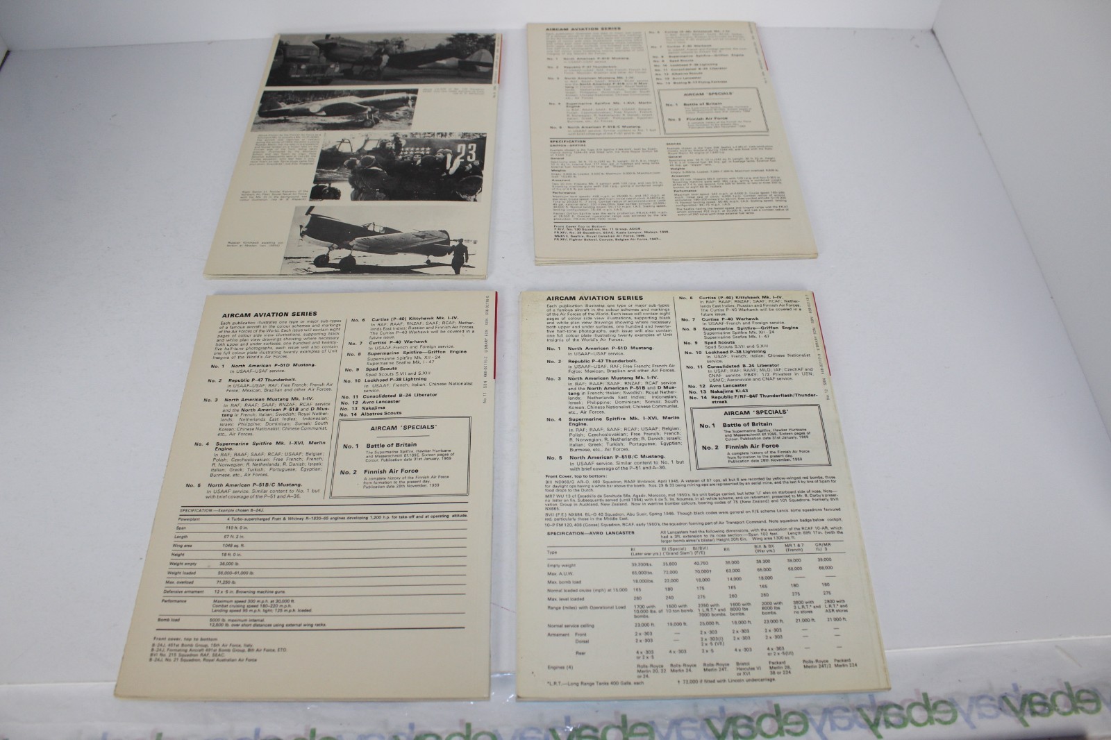Lot of 11 Books in the Arco-Aircam Aviation Series of Military Plane Books
