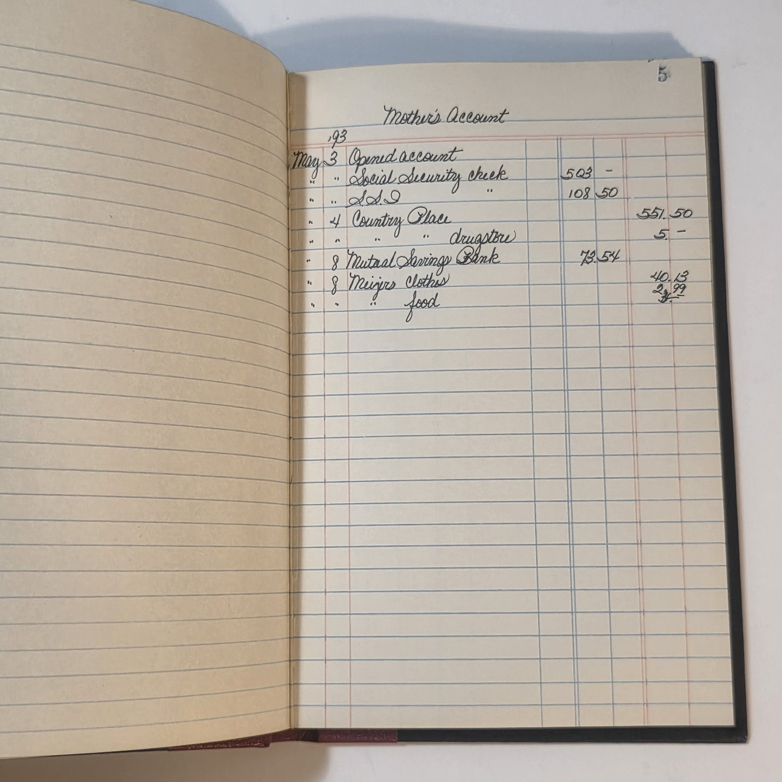 Vintage 1970s S.E. Ledger, Hard Cover, 126 Pages + Index