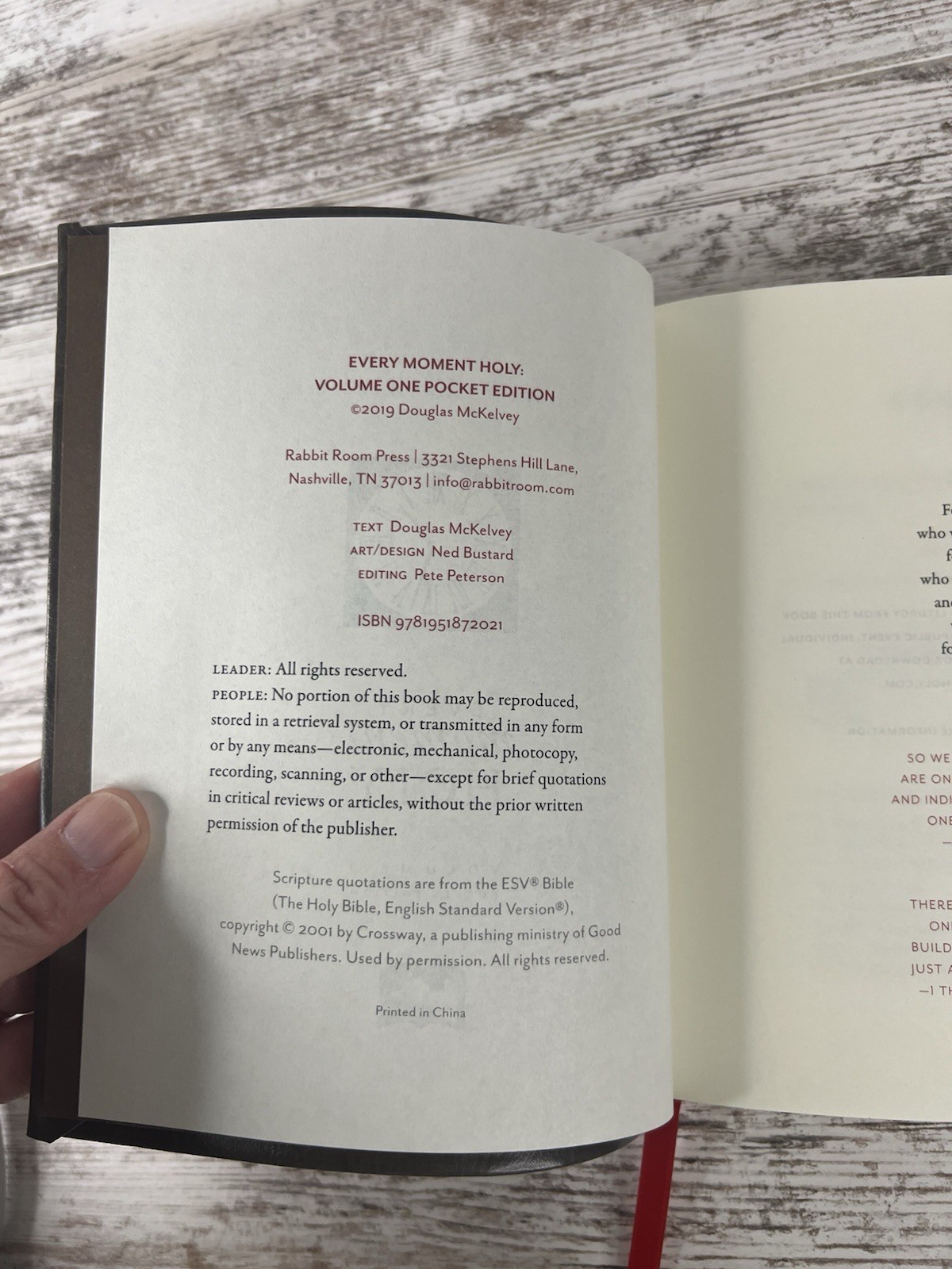 Rabbit Room Press Every Moment Holy Vol 1 Pocket Edition Douglas McKelvey
