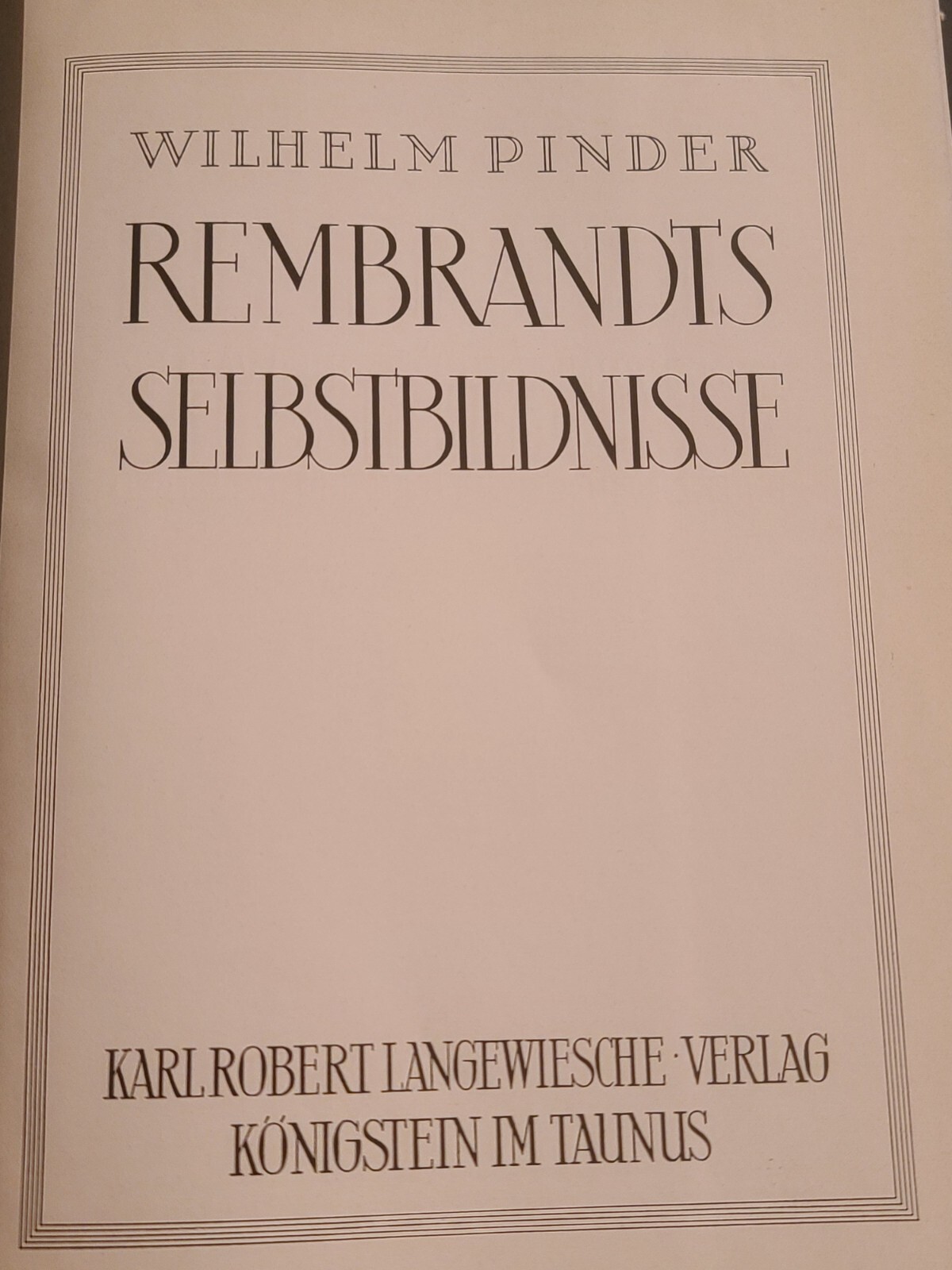 Rembrandts Selbstbildnisse. Die Blauen Bücher. 110 Pages
