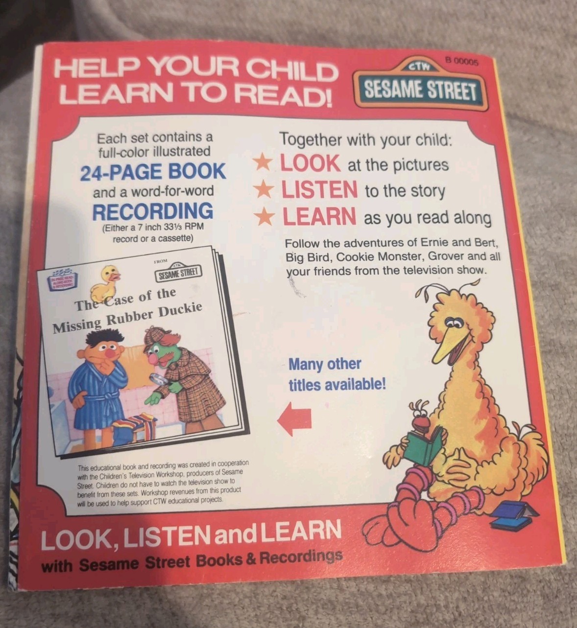 Oscar Grouch’s Alphabet Trash 1981 Sesame Street Listen Learn Cassette Vintage