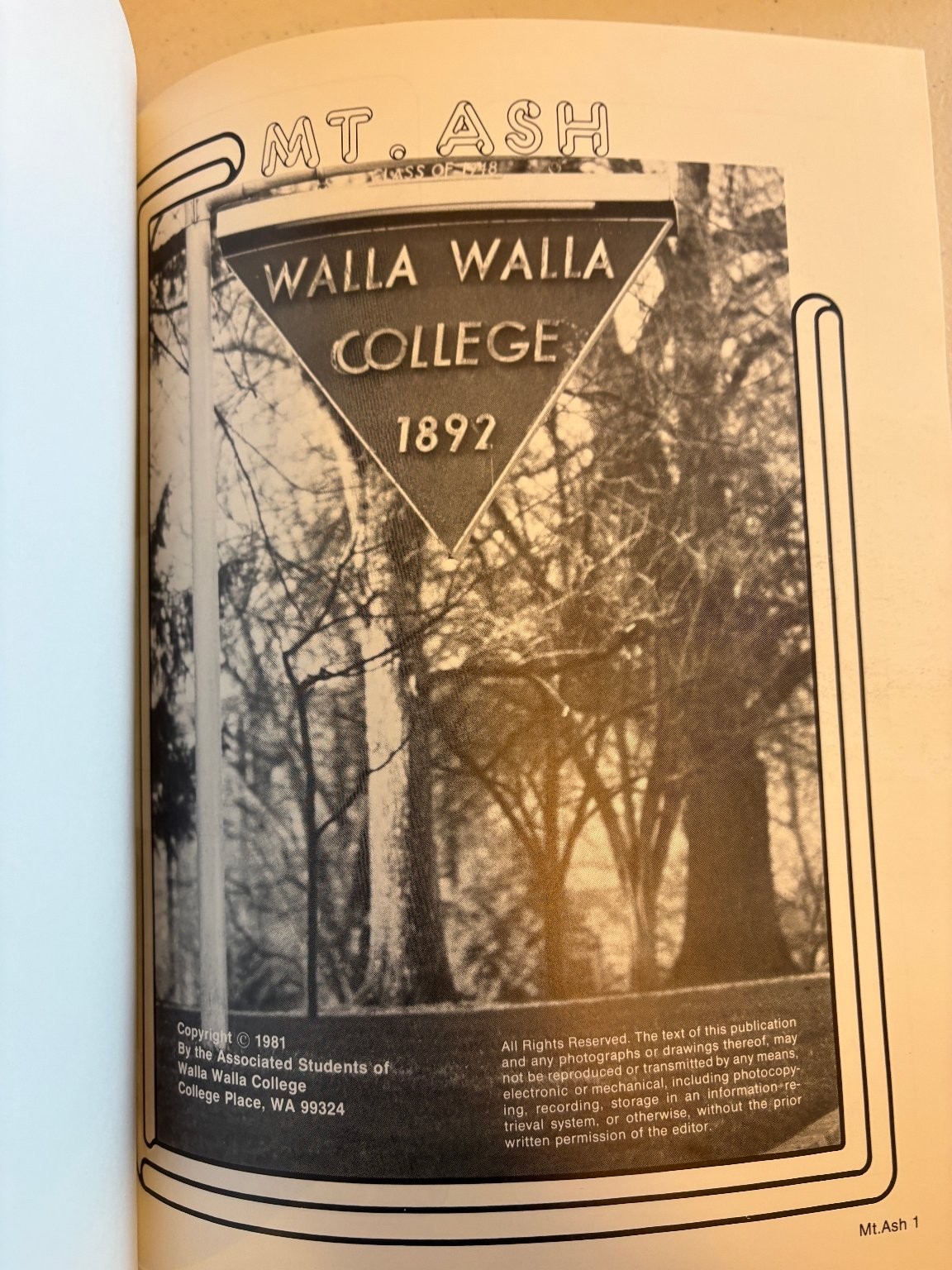 Mountain Ash 1981 Walla Walla College Yearbook Annual