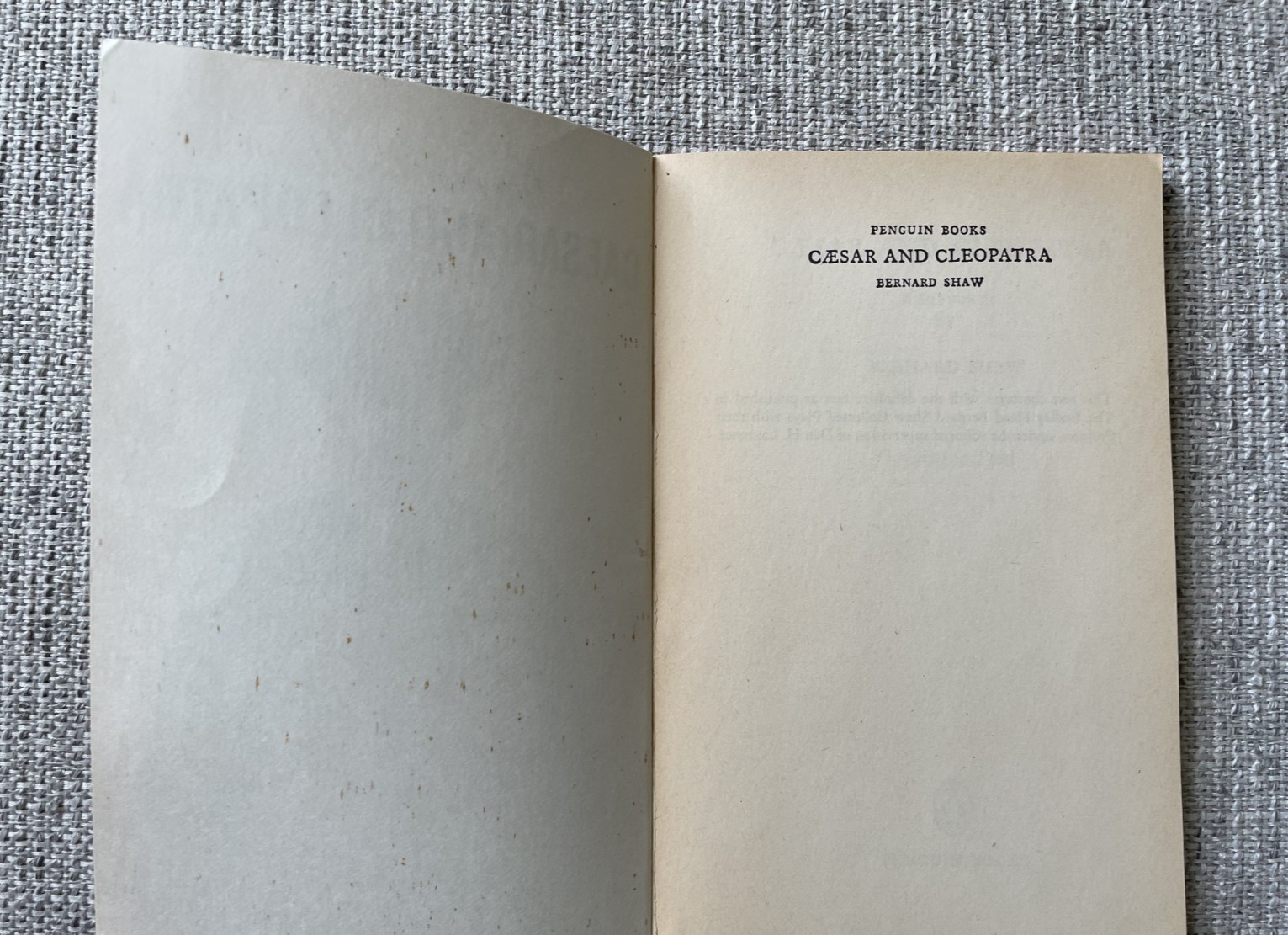 Caesar and Cleopatra by Bernard Shaw 1957 Penguin PB Good Condition Ships Free