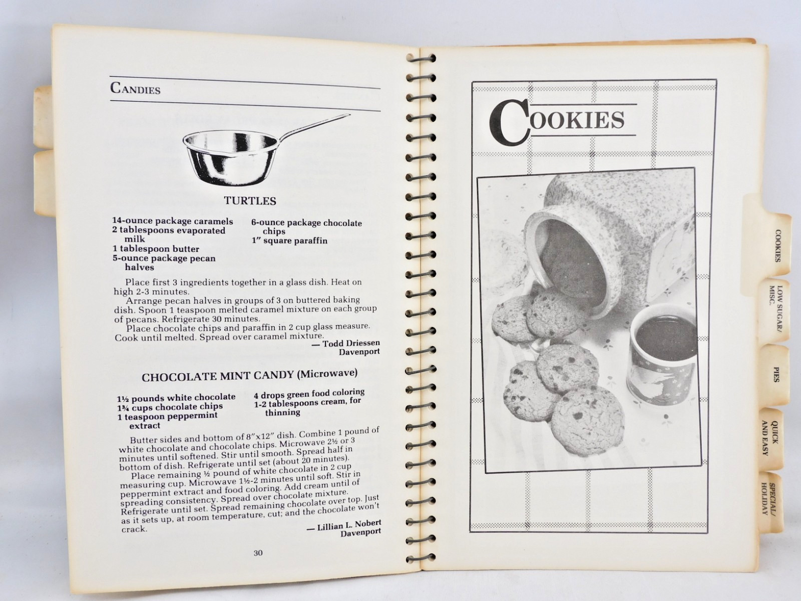 Quad City Times Dessert Cookbook 1984 Sinfully Delicious Spiral Bound 128 Pages