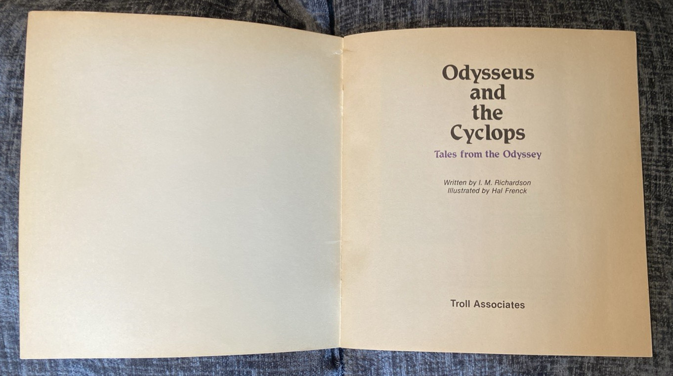 Odysseus & the Cyclops- Tales from the Odyssey by I Richardson/ PB/ Troll/ 1984