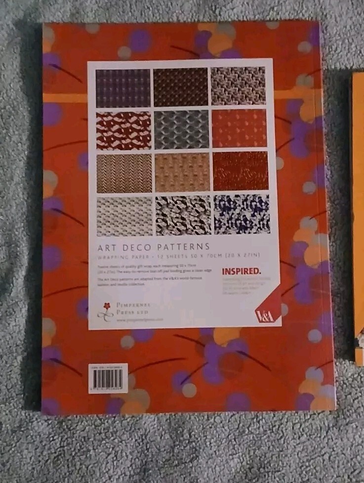 Art Deco Patterns Wrapping Paper Fauve Birds, Butterflies, and Flowers Book Lot