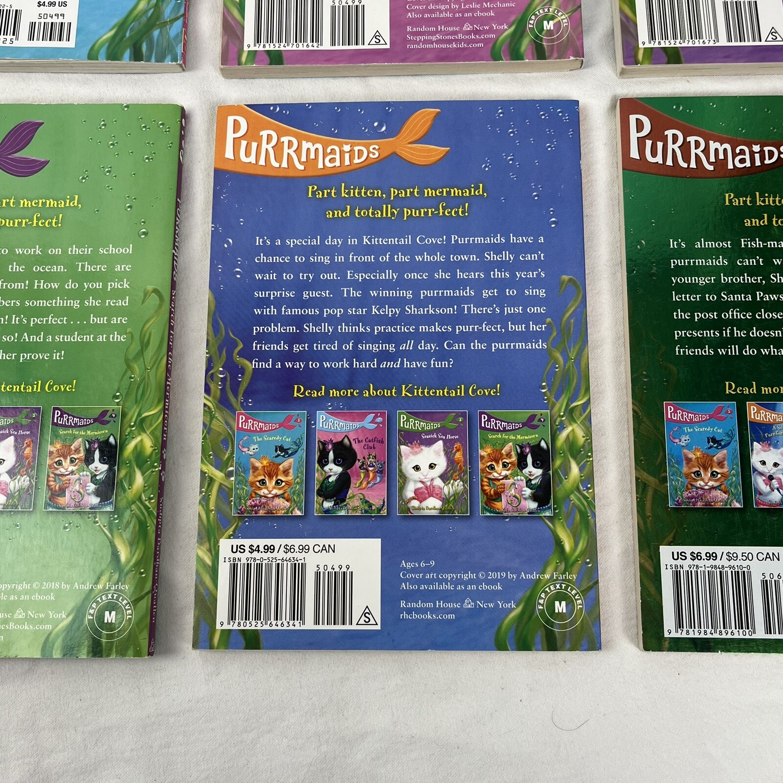 Purrmaids Books 1,2,3,4,5,8 Kitten Stories Ages 6-9