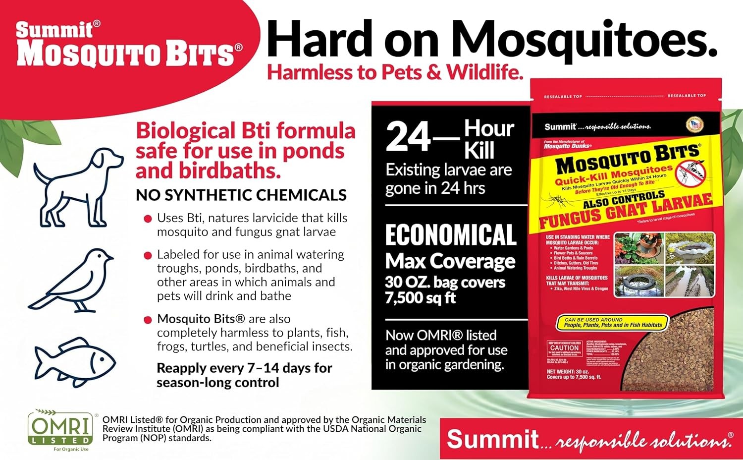 Summit 117-6 Mosquito Bits, Granular, 30 oz Package