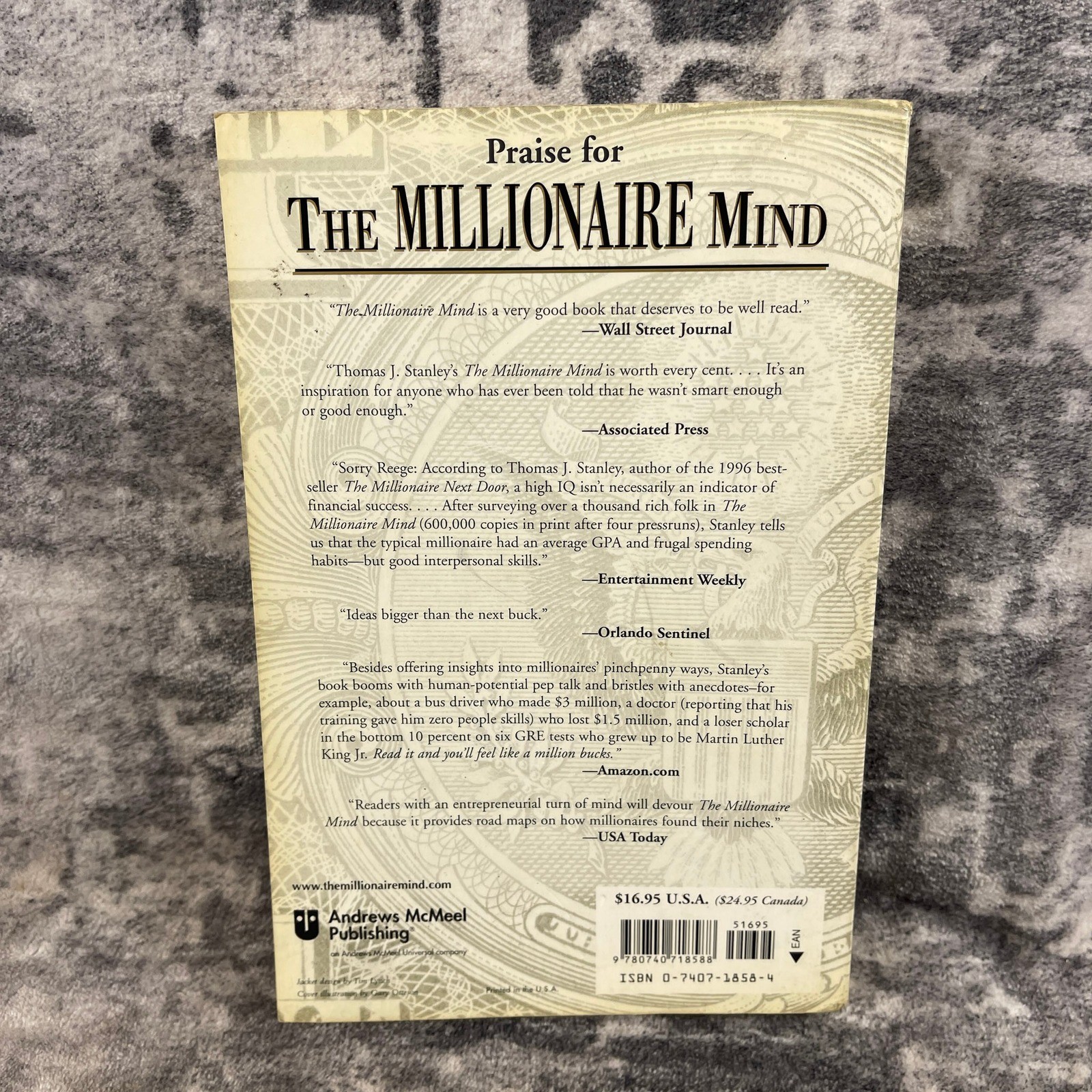 The Millionaire Mind Thomas J Stanley PhD Paperback Finance Success Book